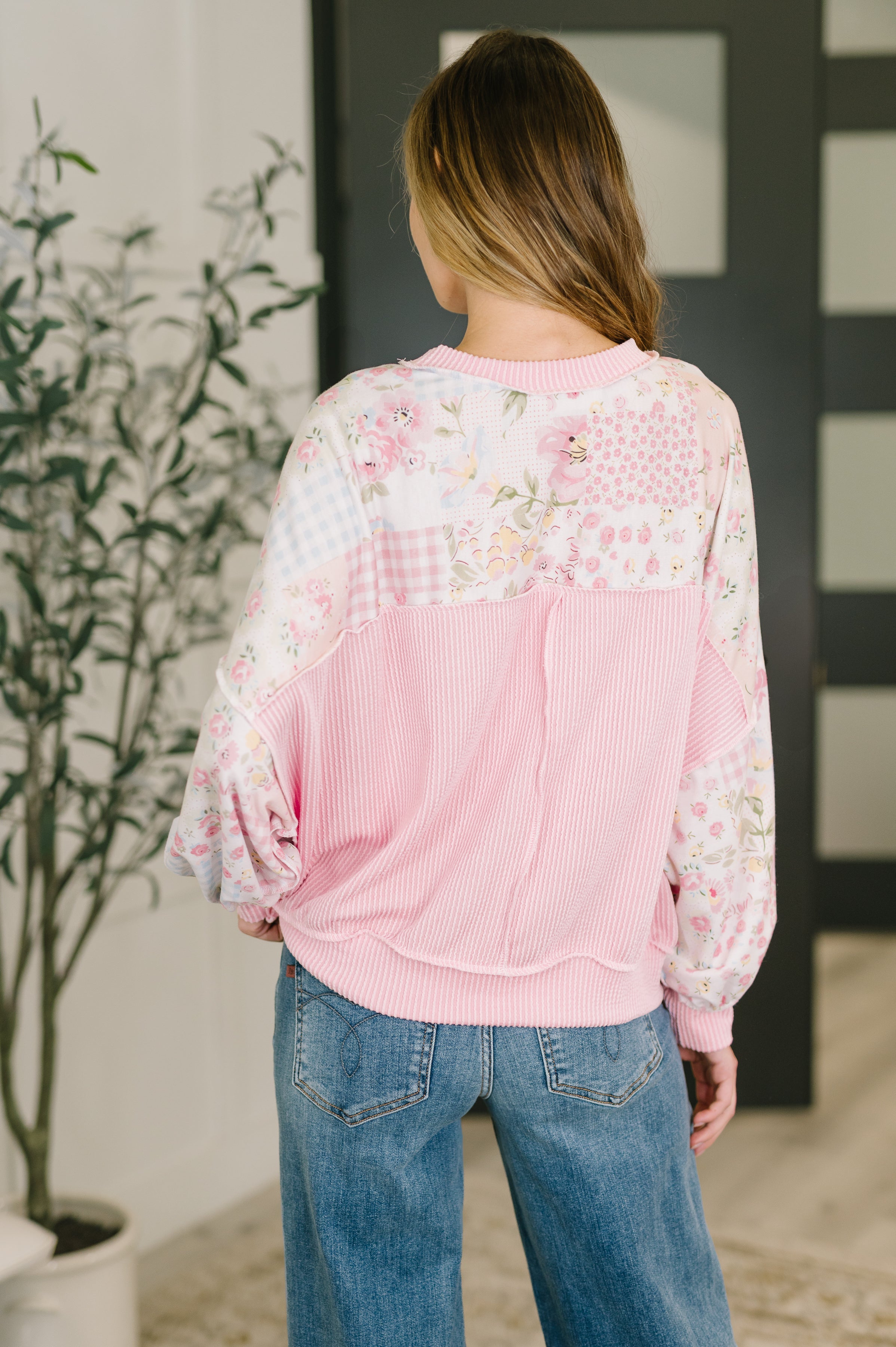 A Little Bias Printed Patchwork Top - Charming Charlie