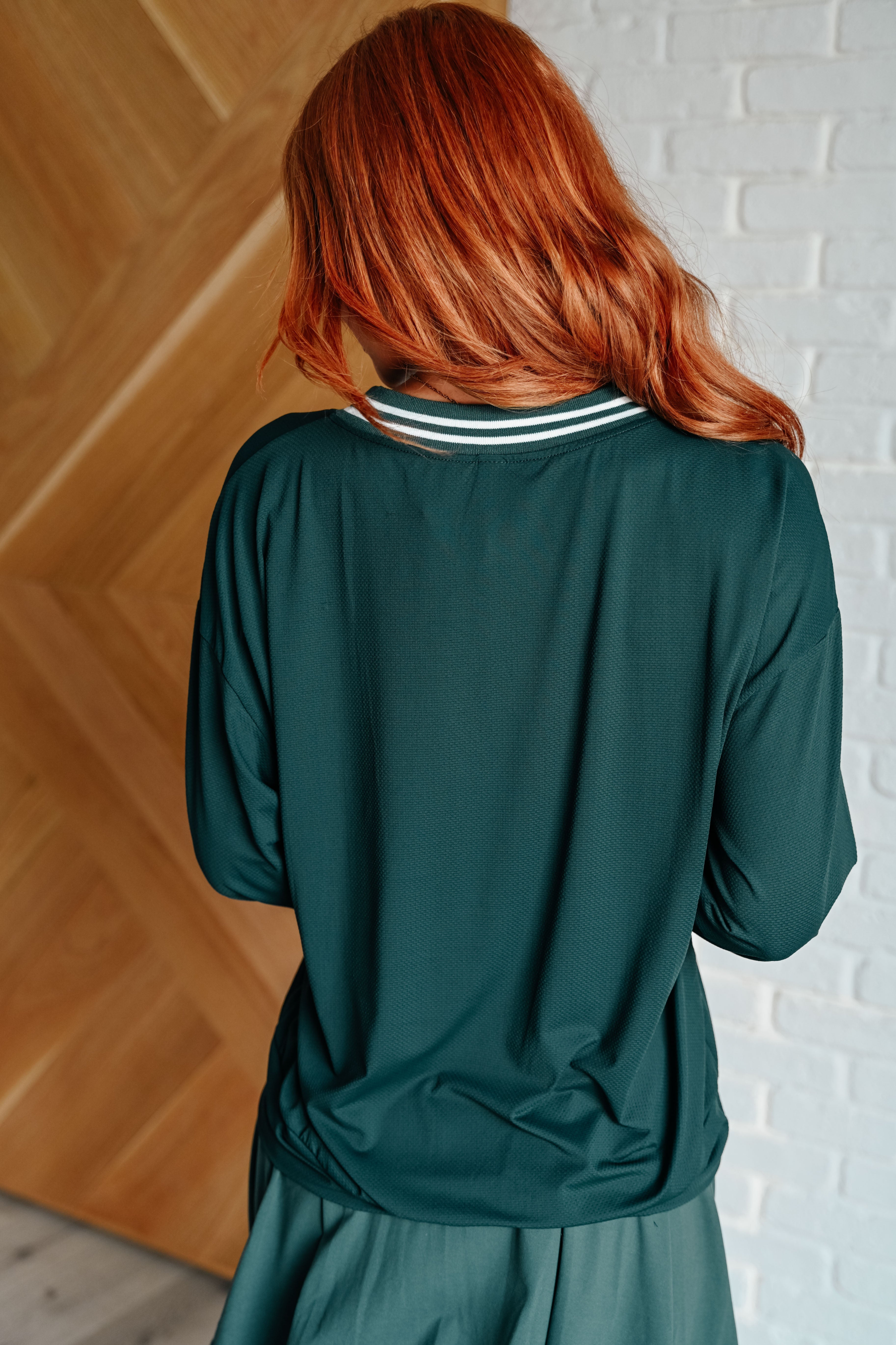 All Out Comfort V-Neck Pullover in Midnight Green - Charming Charlie