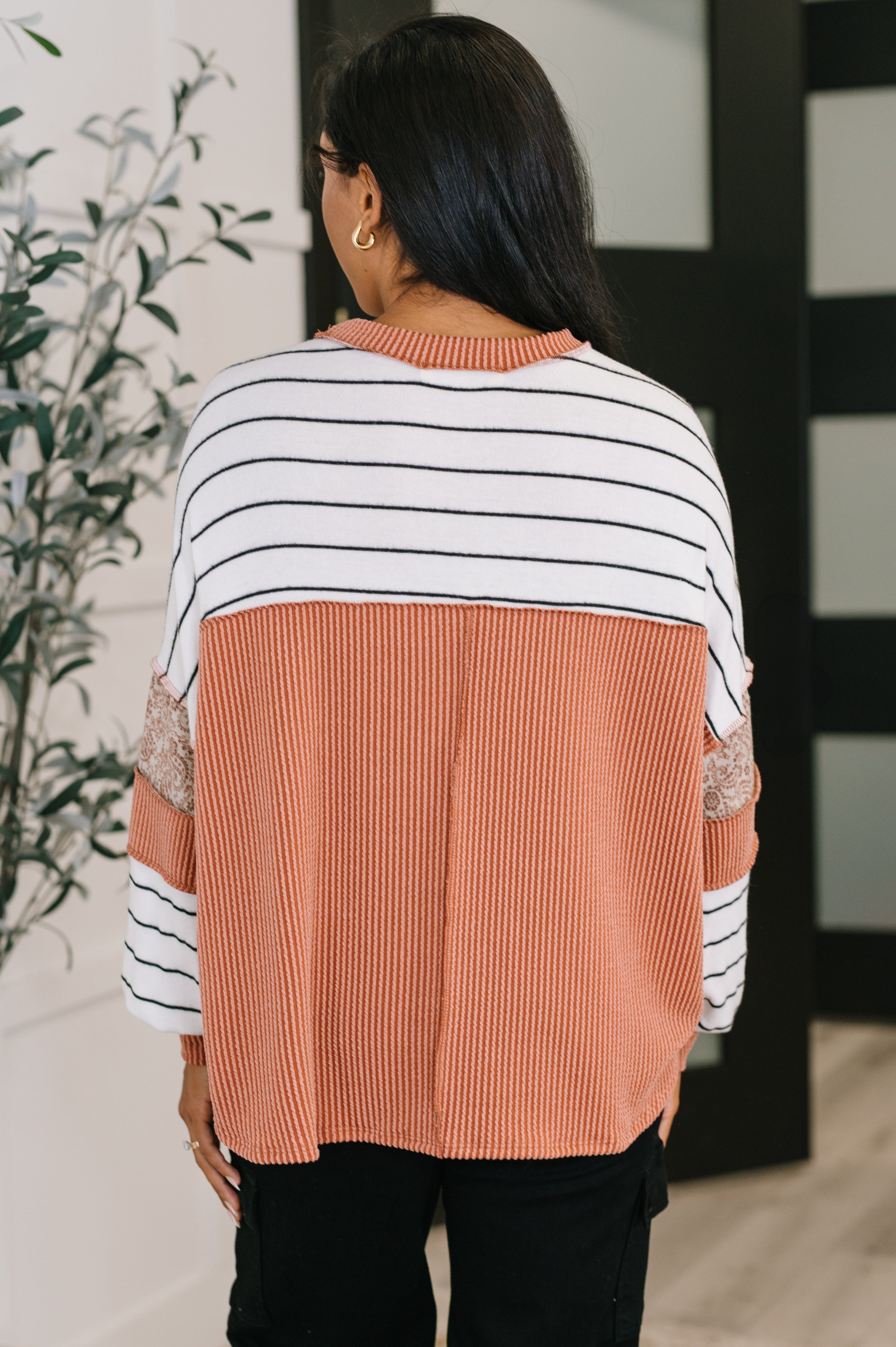 All Over the Place Color Block Relaxed Pullover - Charming Charlie