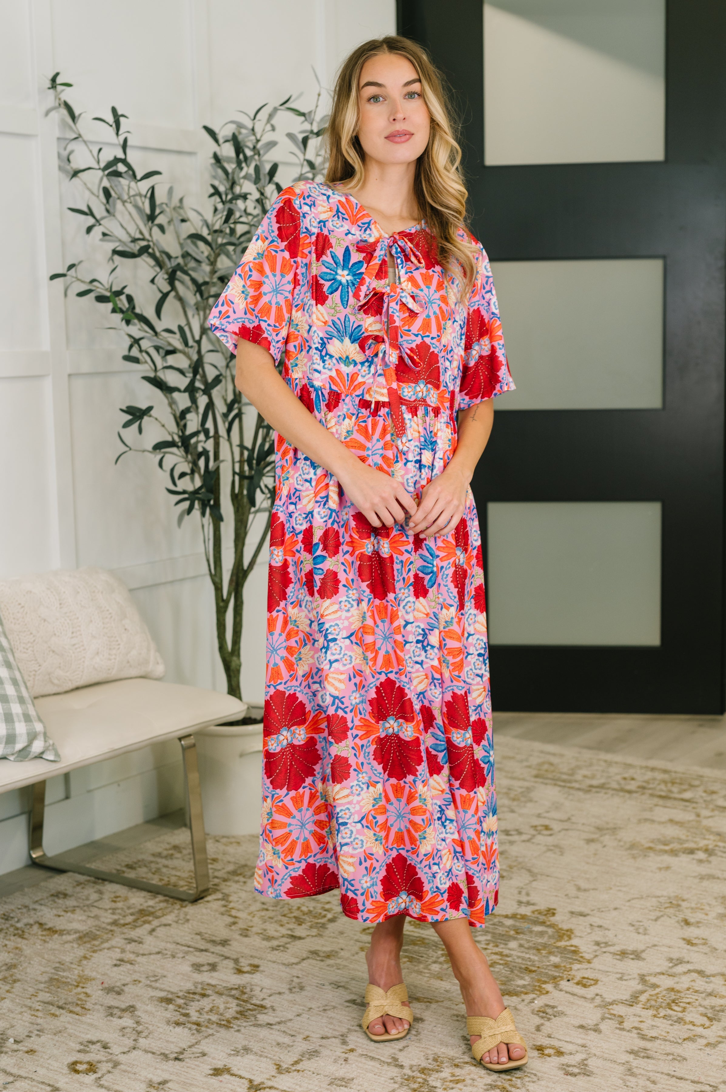 Art of Loving Bow Detail Floral Dress - Charming Charlie