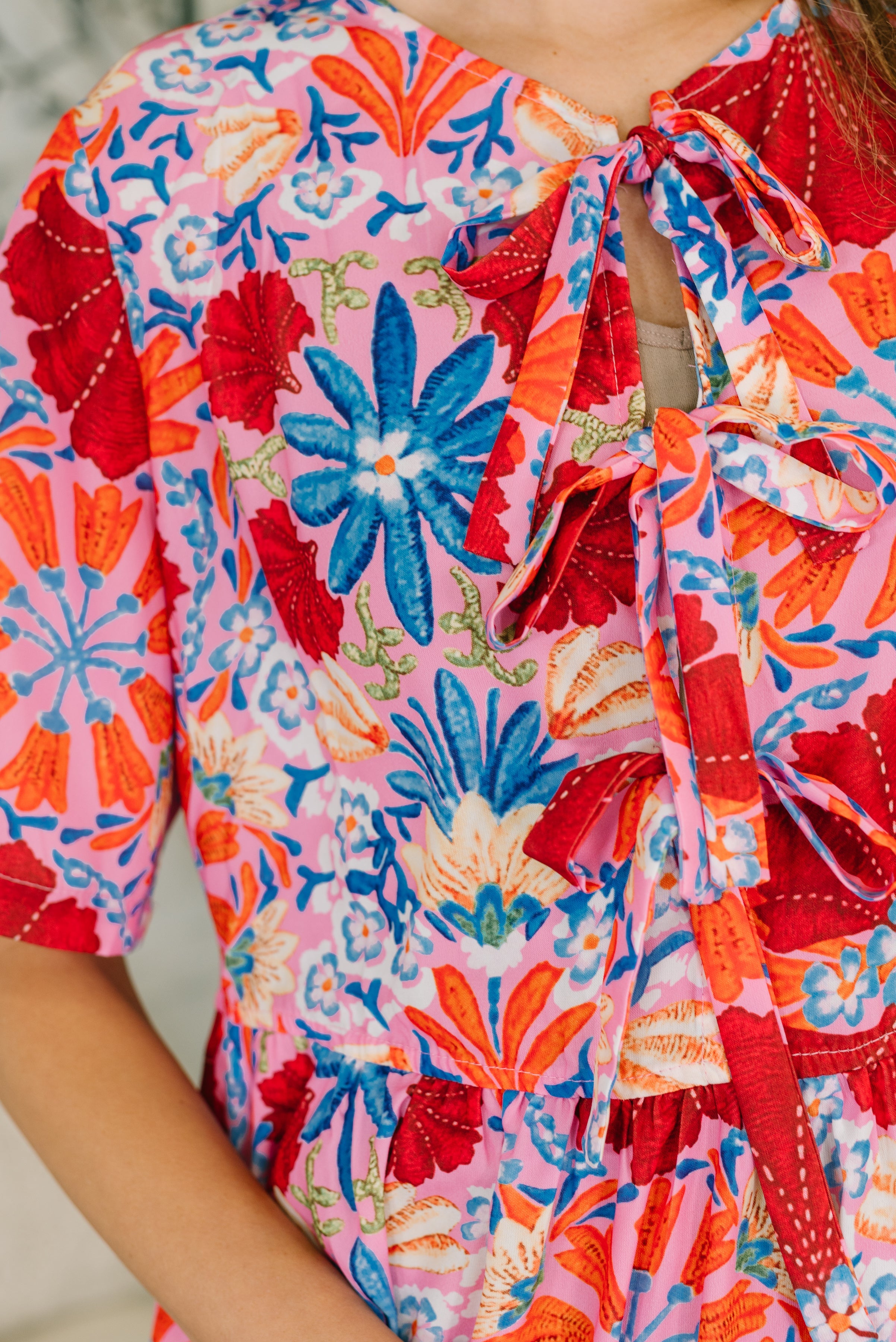 Art of Loving Bow Detail Floral Dress - Charming Charlie