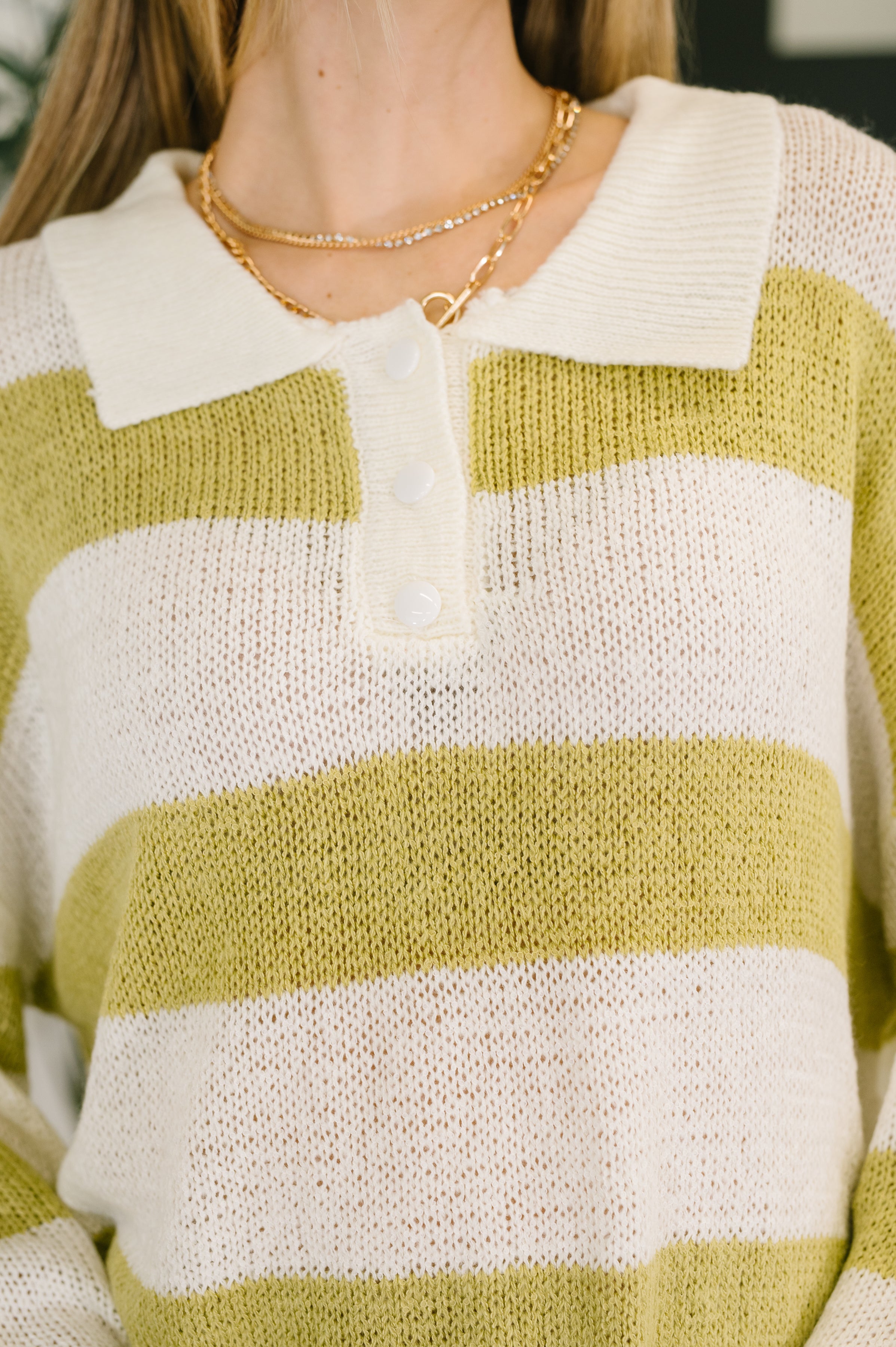 As Long As You're Mine Loose Knit Collared Top - Charming Charlie