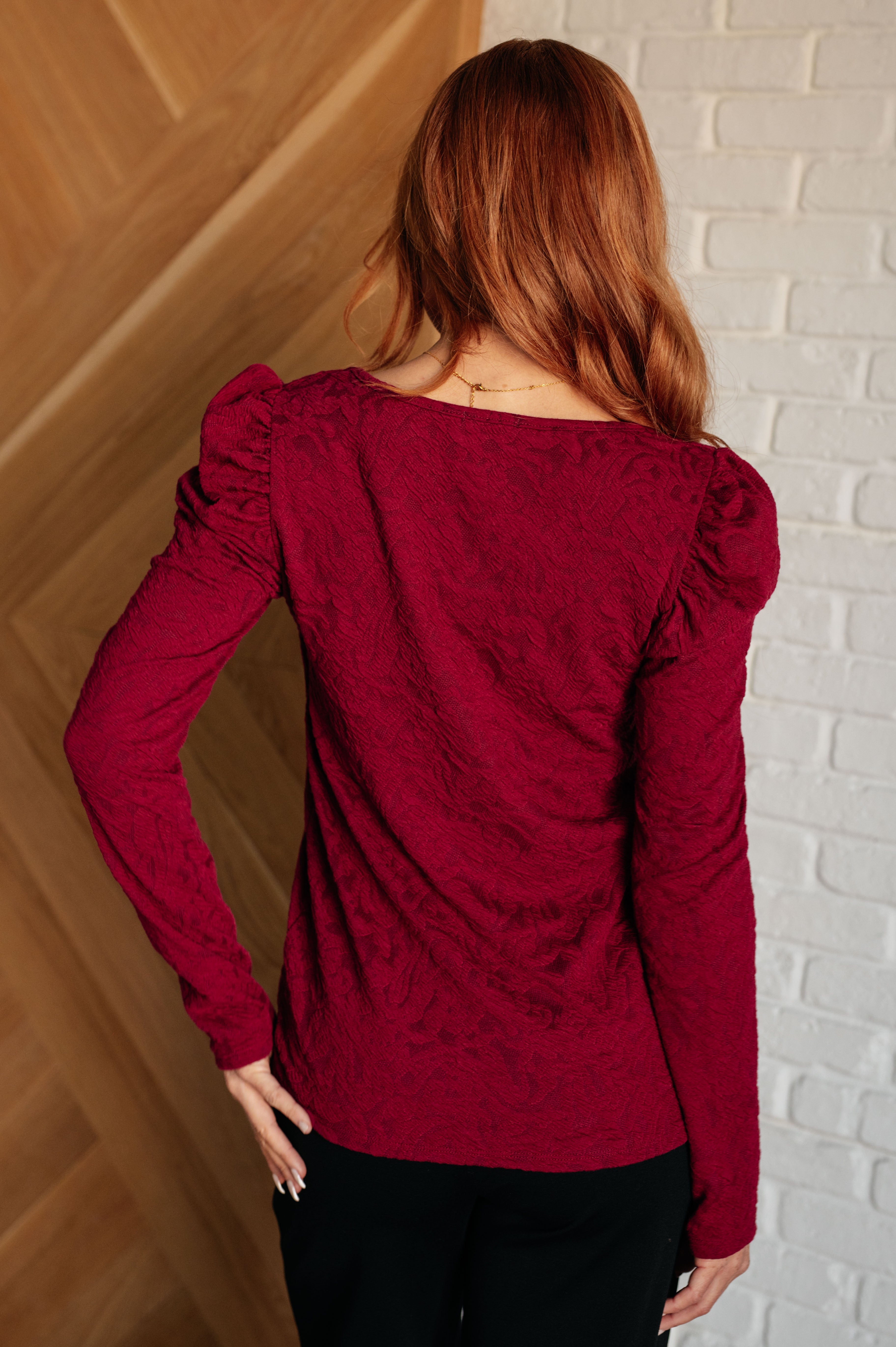 Ask A Question Ruched Sleeve Top - Charming Charlie