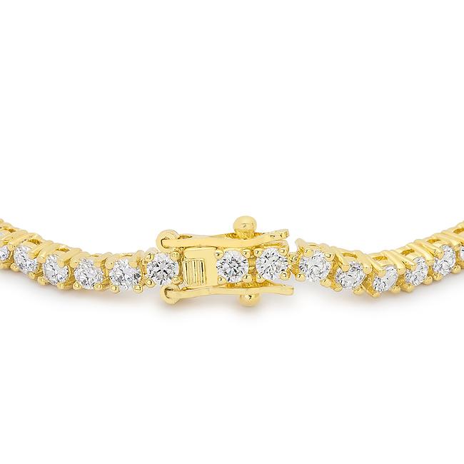 Goldtone Finish Victorian Cubic Zirconia Tennis 8 Inch Bracelet - Charming Charlie