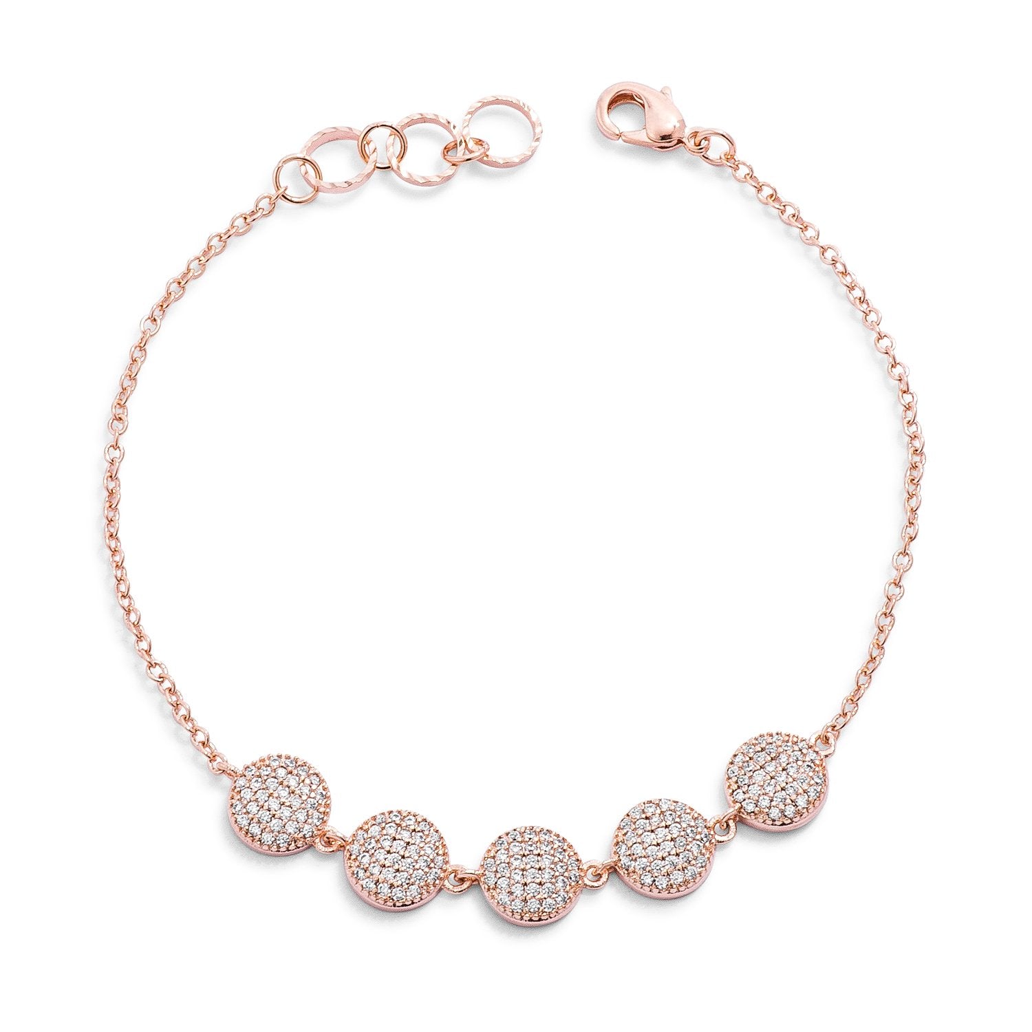 0.8ct CZ Rose Goldtone Pave Disc Bracelet - Charming Charlie