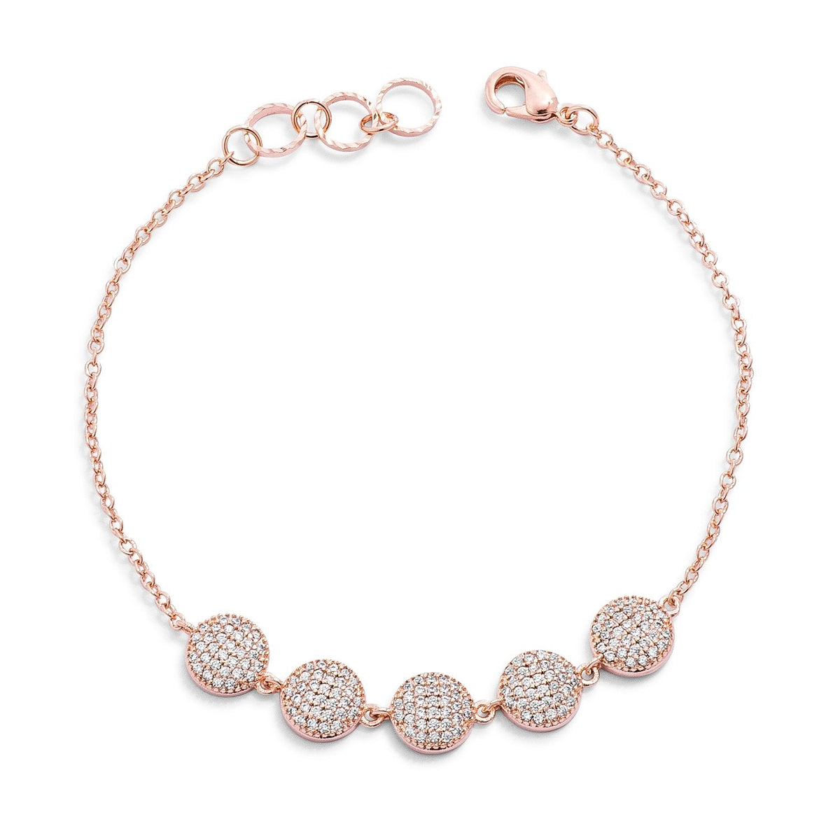 0.8ct CZ Rose Goldtone Pave Disc Bracelet - Charming Charlie