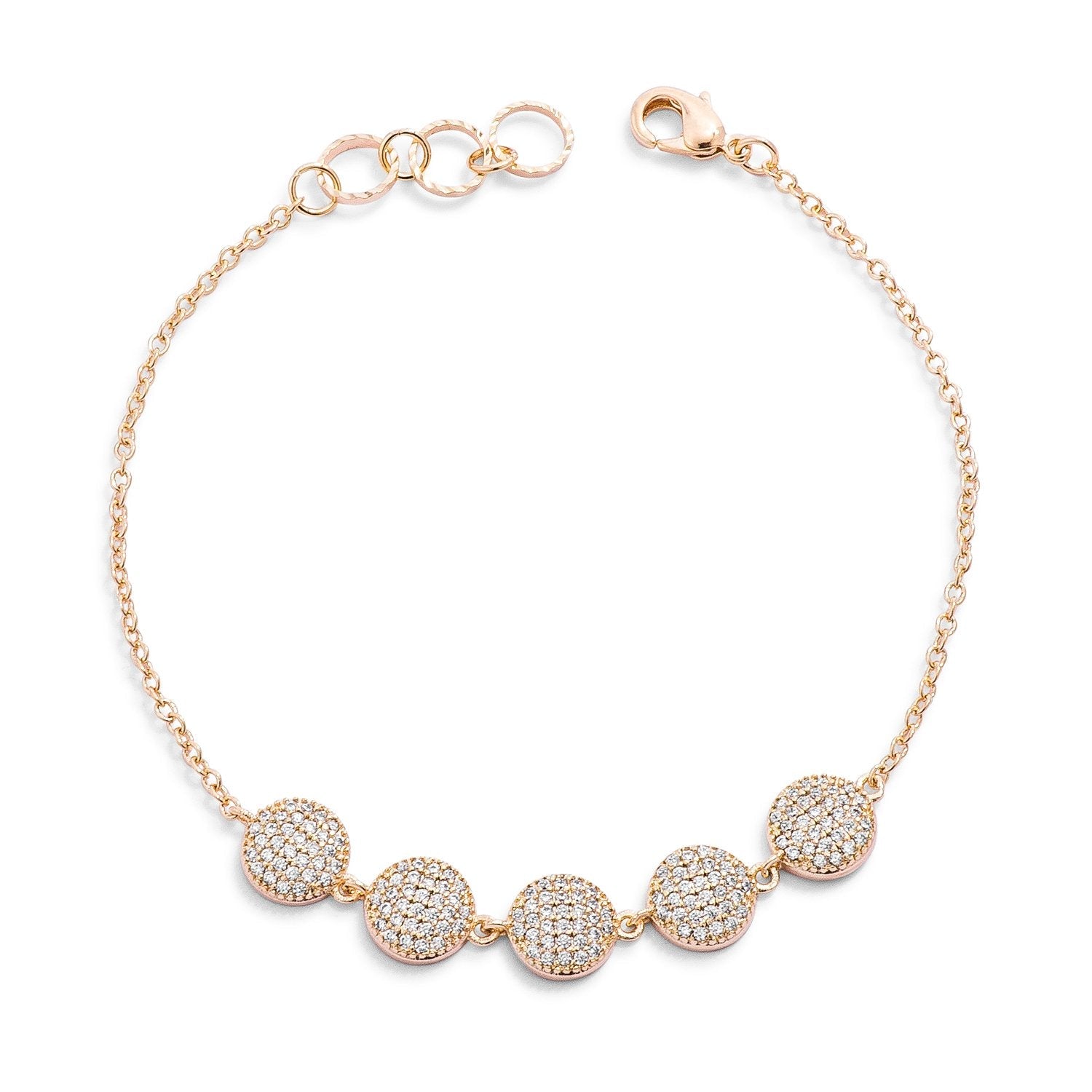 0.8ct CZ Goldtone Pave Disc Bracelet - Charming Charlie