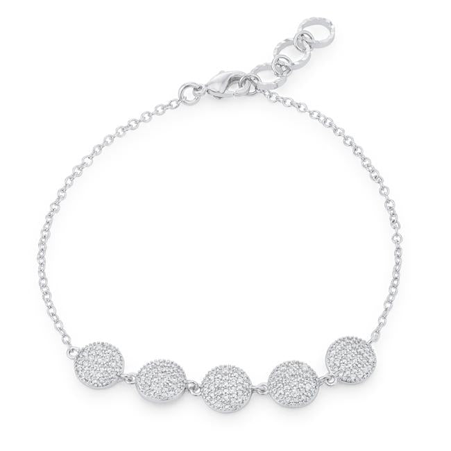 Carol 0.8ct CZ Rhodium Pave Disc Bracelet - Charming Charlie