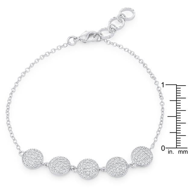 Carol 0.8ct CZ Rhodium Pave Disc Bracelet - Charming Charlie