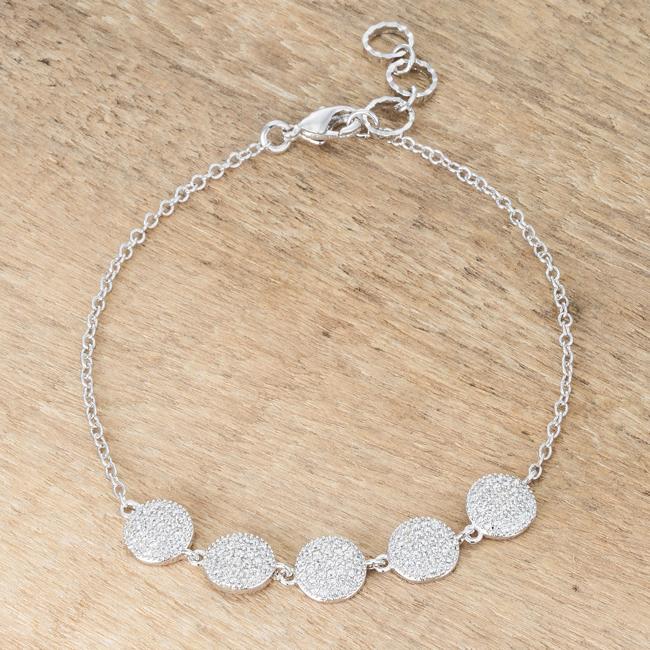 Carol 0.8ct CZ Rhodium Pave Disc Bracelet - Charming Charlie