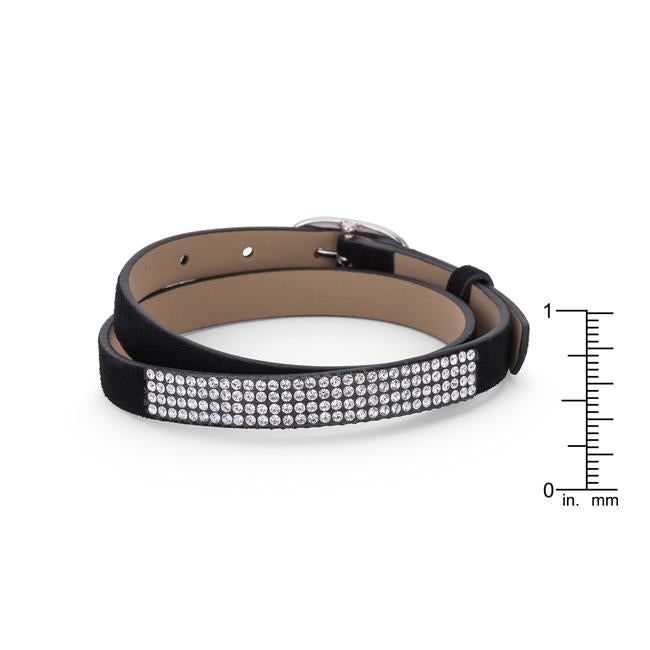 Stylish Black Colored Wrap Bracelet with Crystals - Charming Charlie