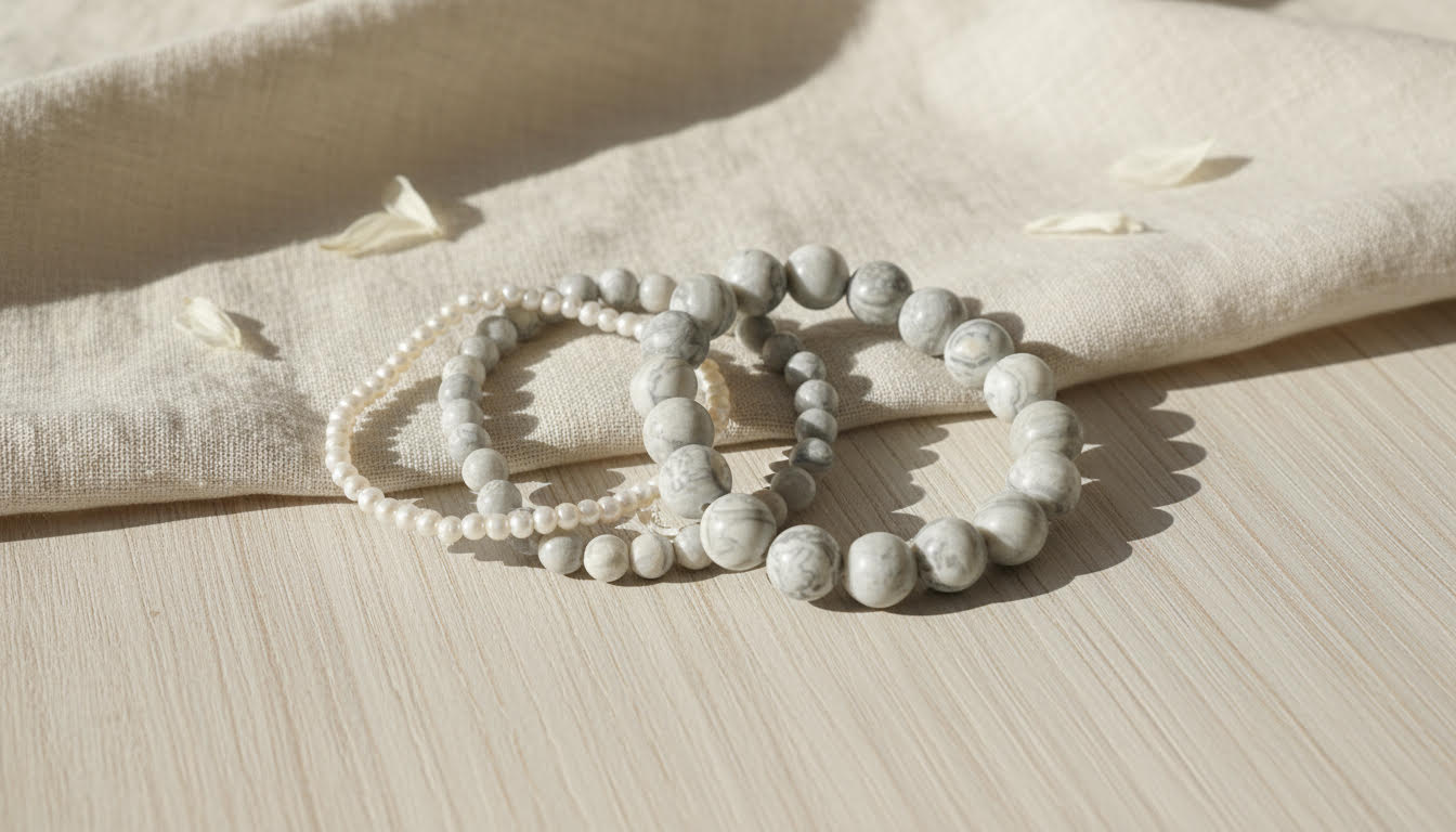Marble and Pearl Beaded Bracelets - Charming Charlie