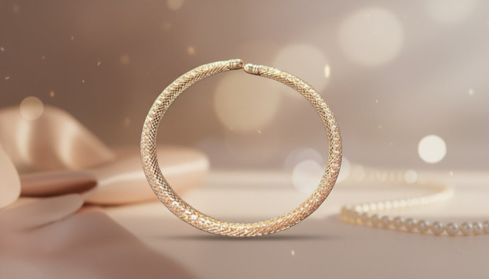 Textured Gold Bangle with a Luxurious Shimmer - Charming Charlie