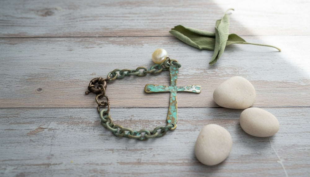 Ross Bracelet with Patina Finish, Pearl Accent - Charming Charlie