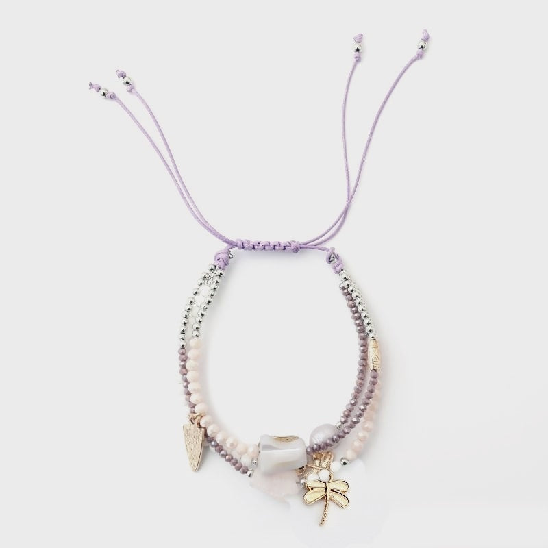Set of 3 Beaded Boho Charm Pull Bracelet - Charming Charlie