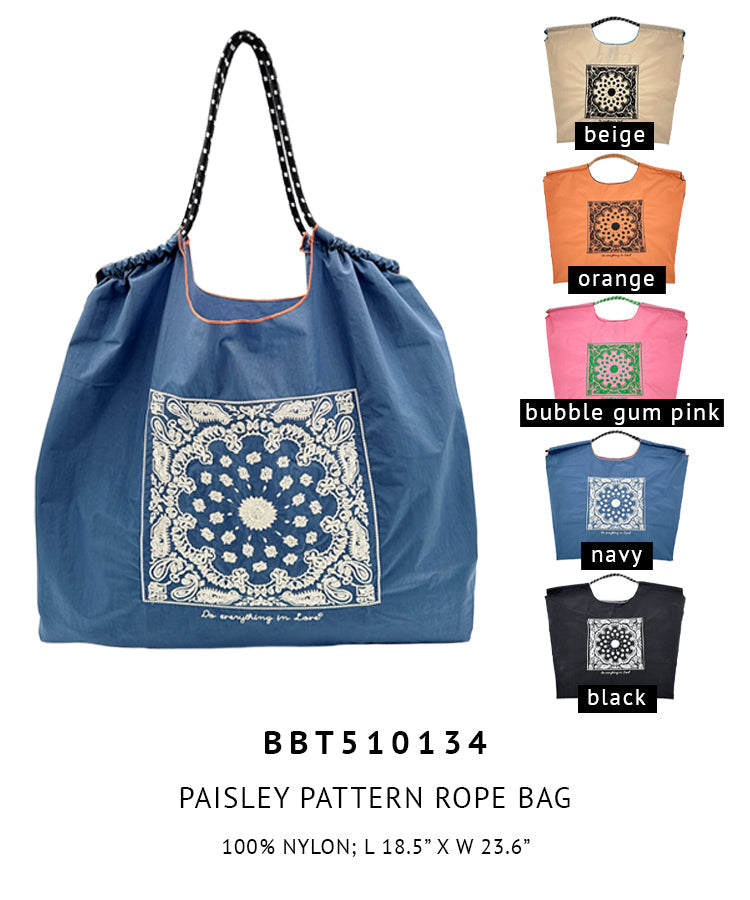Paisley Pattern Rope Bag - Charming Charlie