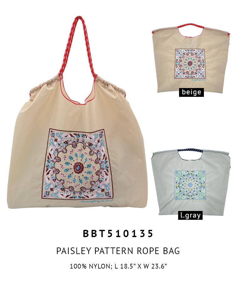 Paisley Pattern Rope Bag - Charming Charlie