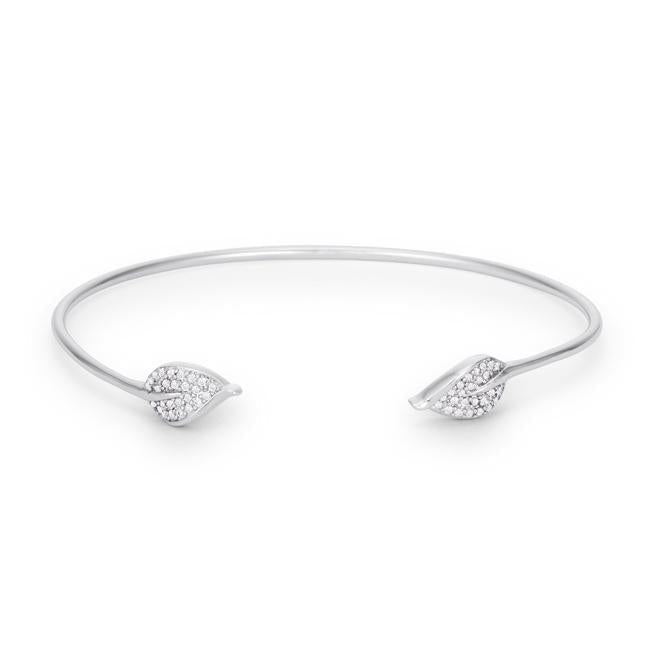 Trendy Rhodium Bracelet with Clear Cubic Zirconia Accents - Charming Charlie