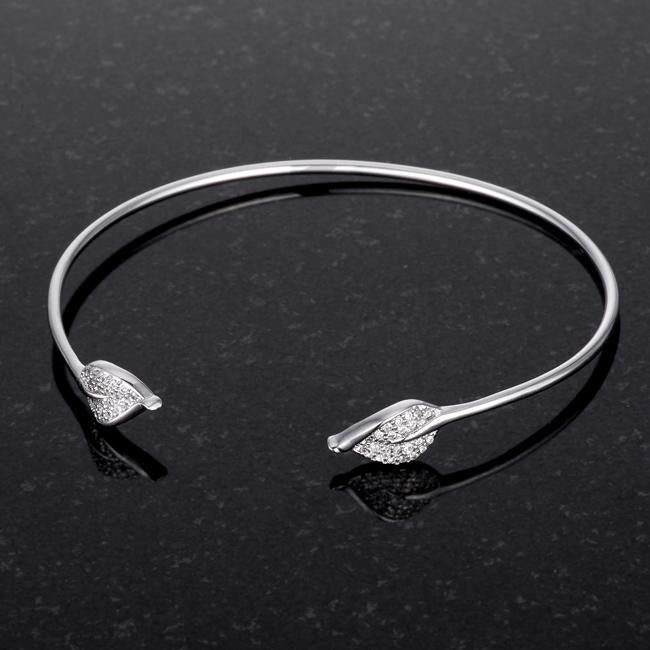 Trendy Rhodium Bracelet with Clear Cubic Zirconia Accents - Charming Charlie
