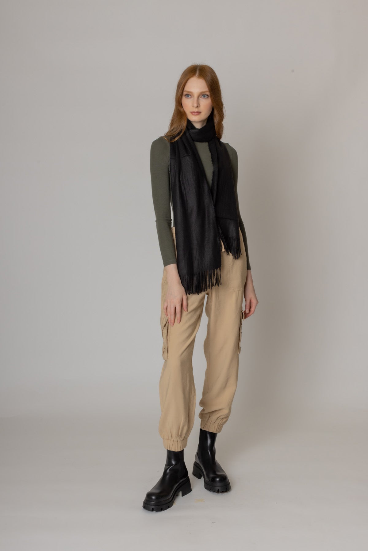 Solid Cozy Scarf With Fringe - Charming Charlie
