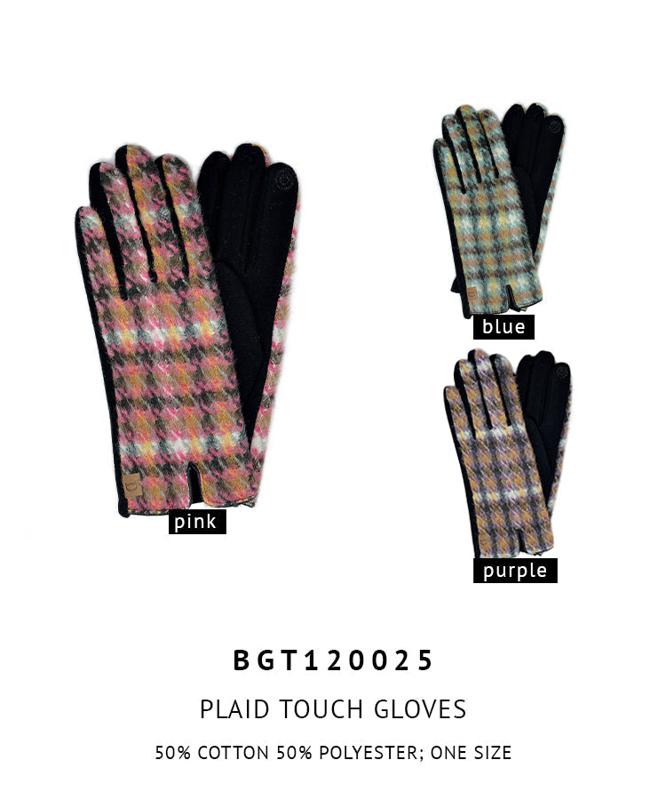 Shop for KW Fashion Plaid Touch Gloves at doeverythinginloveny.com wholesale fashion accessories