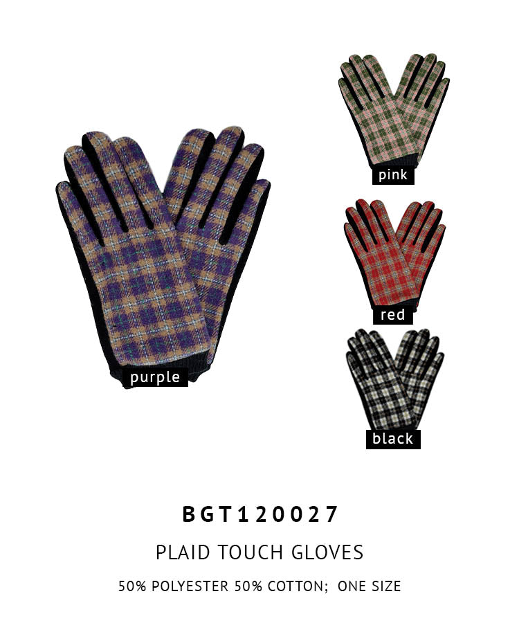 Shop for KW Fashion Plaid Touch Gloves at doeverythinginloveny.com wholesale fashion accessories