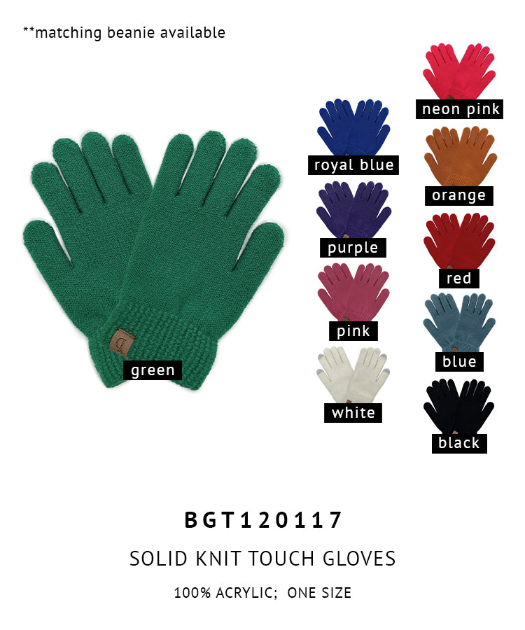 Solid Knit Touch Gloves - Charming Charlie