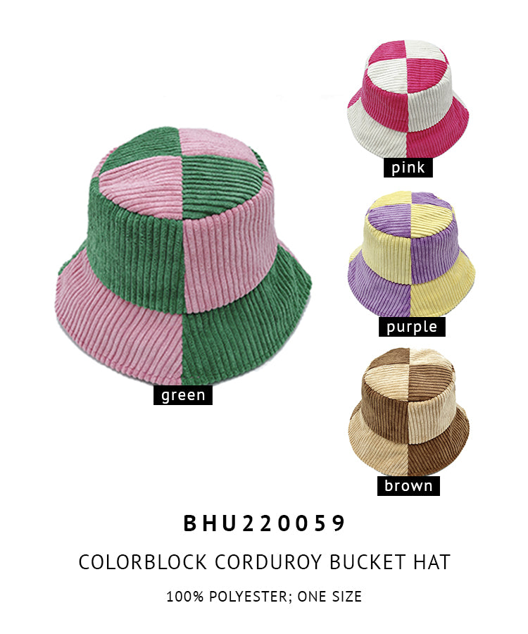 Colorblock Corduroy Bucket Hat - Charming Charlie