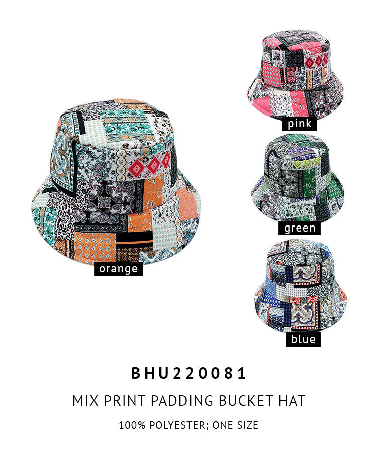 Mix Print Padding Bucket Hat - Charming Charlie