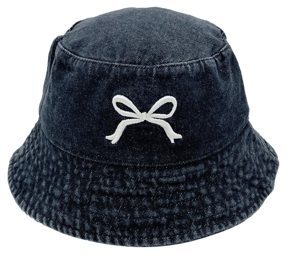 Embroidered Bow Denim Bucket Hat - Charming Charlie