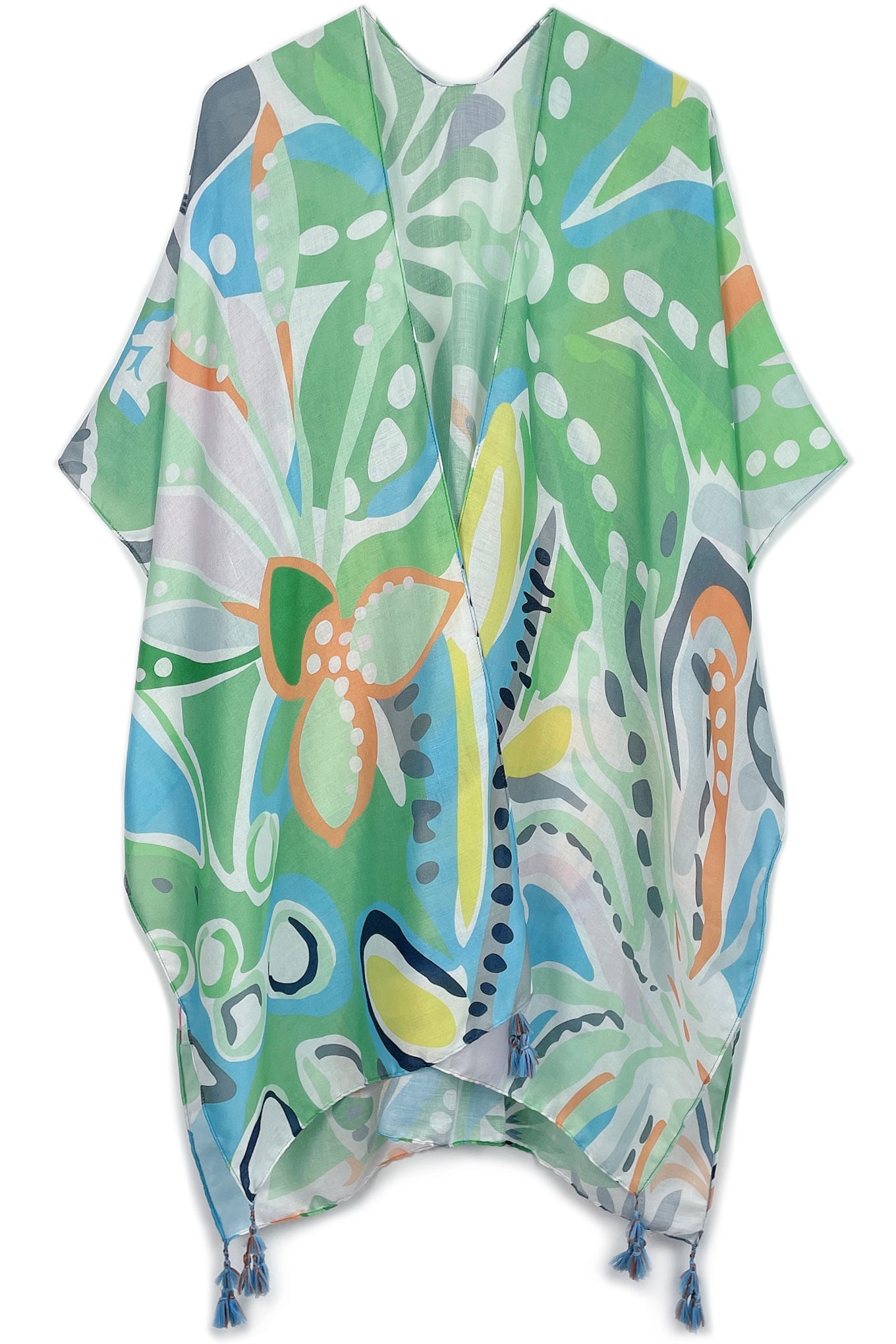 Tropical Floral Print Kimono - Charming Charlie