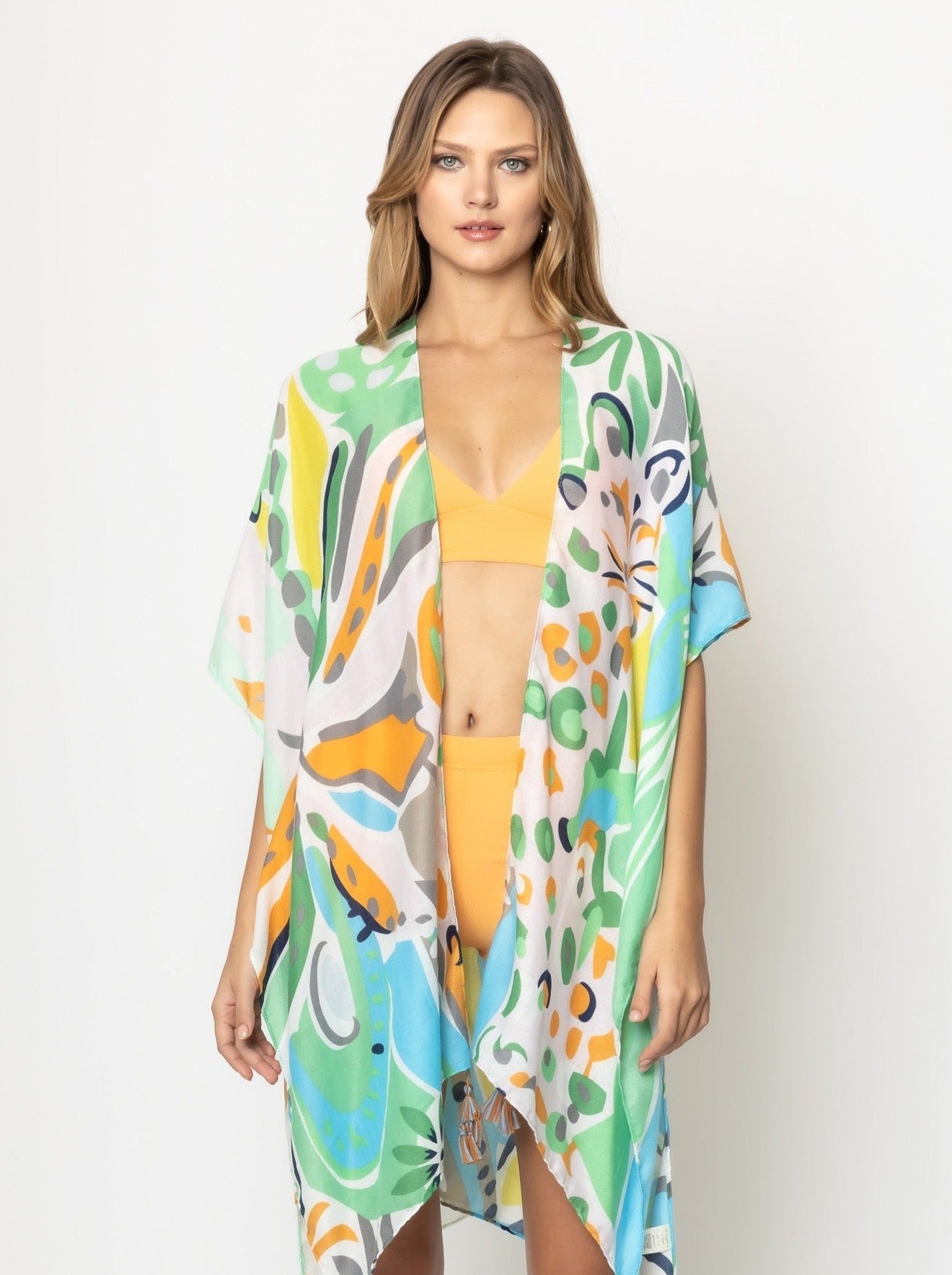 Tropical Floral Print Kimono - Charming Charlie