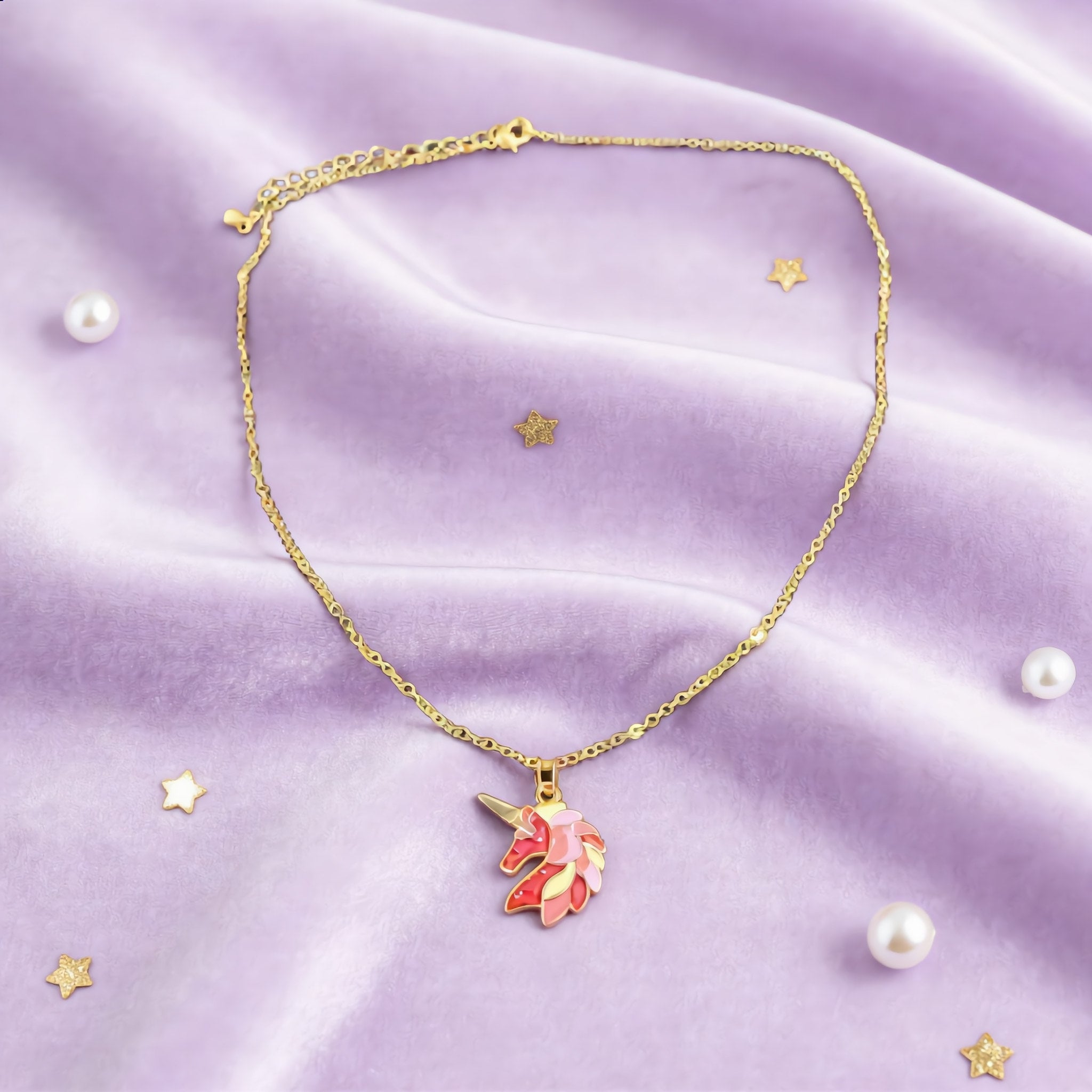 Gold-Tone Necklace with Unicorn Pendant - Charming Charlie
