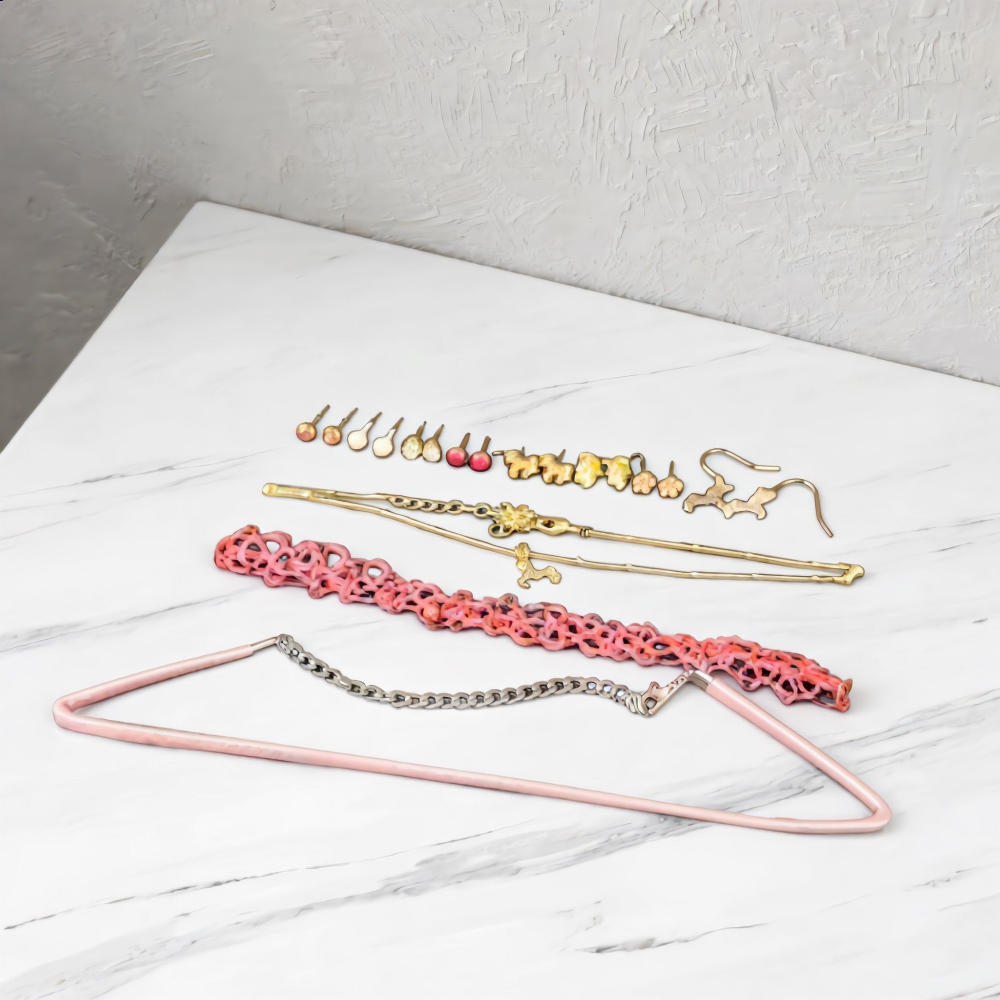 Pink Lace Choker and Earring Set - Charming Charlie