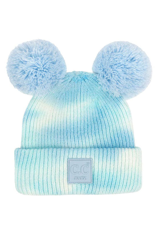 Baby Blue C.C Tie Dye Baby Beanie C.C Rubber Patch Double Yarn Pom, before taking your baby running out the door into the cool air, you’ll want to reach for this toasty beanie to keep your baby incredibly warm. Accessorize the fun way with this faux fur pom pom hat, it's the autumnal touch you need to finish your outfit in style. Awesome winter gift accessory! Perfect Gift Birthday, Christmas, Stocking Stuffer, Secret Santa, Holiday, Anniversary, Valentine's Day, Loved One.