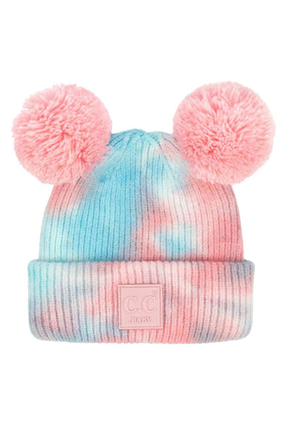 Baby Pink C.C Tie Dye Baby Beanie C.C Rubber Patch Double Yarn Pom, before taking your baby running out the door into the cool air, you’ll want to reach for this toasty beanie to keep your baby incredibly warm. Accessorize the fun way with this faux fur pom pom hat, it's the autumnal touch you need to finish your outfit in style. Awesome winter gift accessory! Perfect Gift Birthday, Christmas, Stocking Stuffer, Secret Santa, Holiday, Anniversary, Valentine's Day, Loved One.