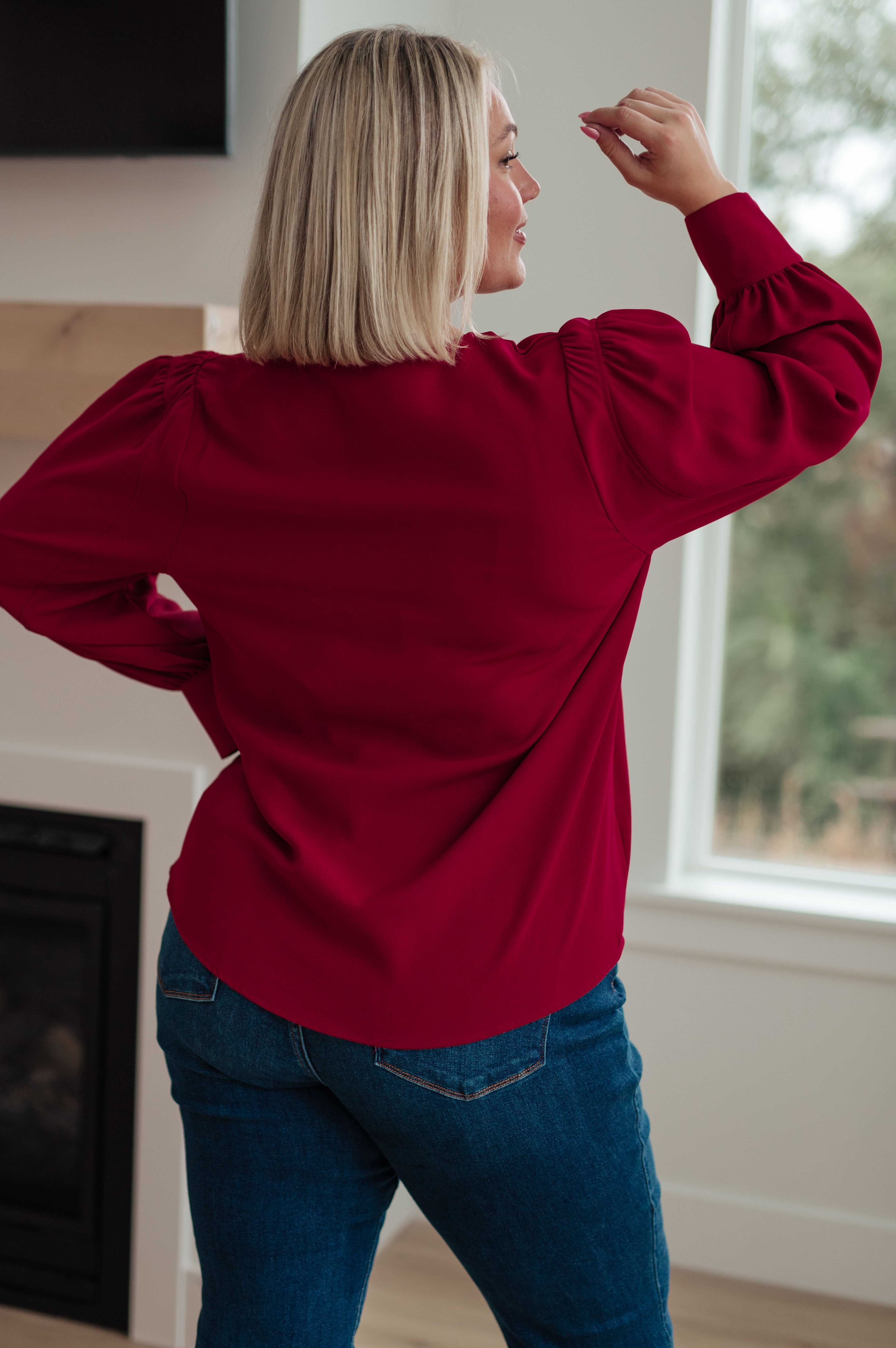 Back in Business V-Neck Blouse - Charming Charlie