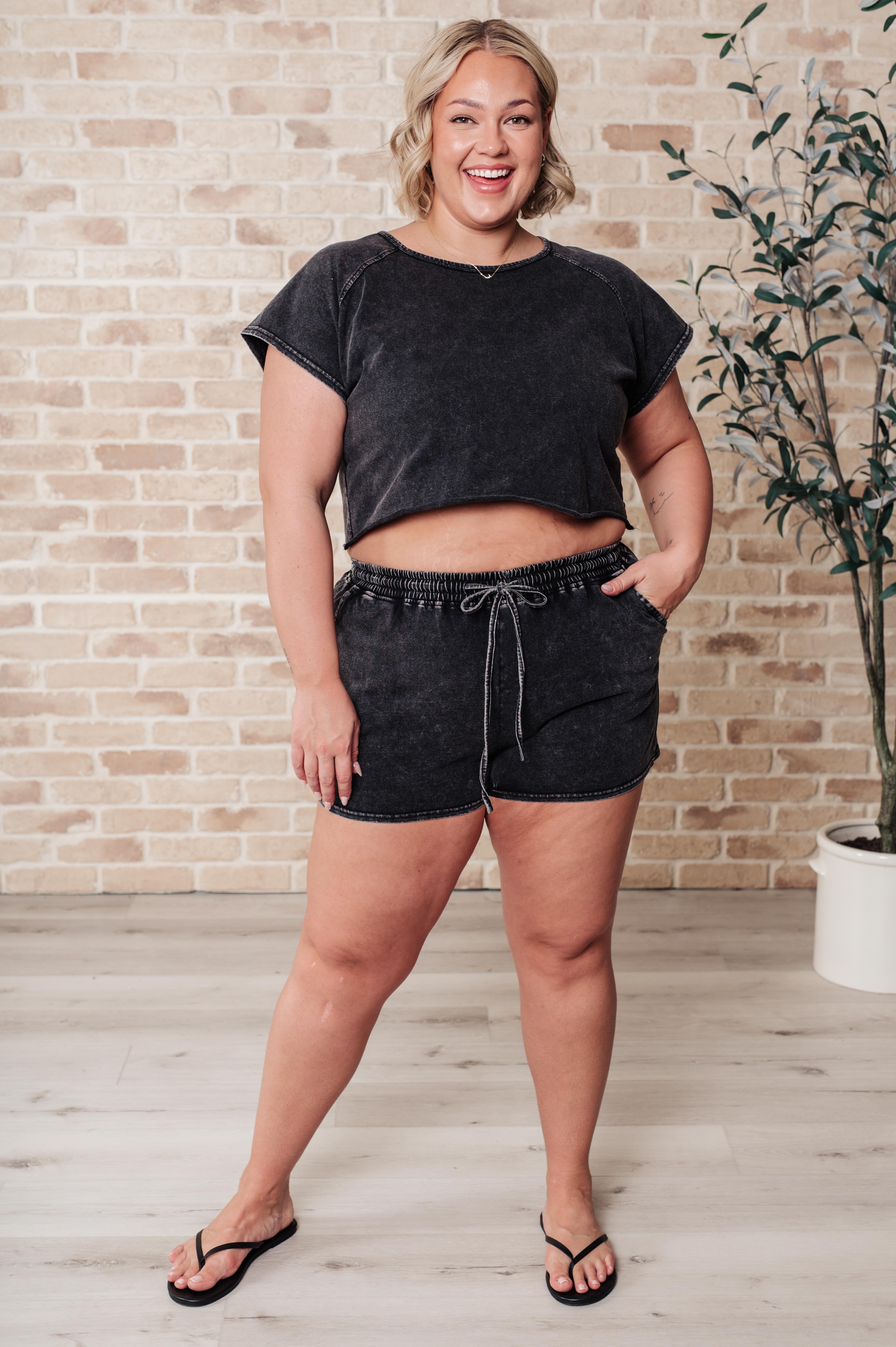 Back to Reality Mineral Wash Short Set - Charming Charlie