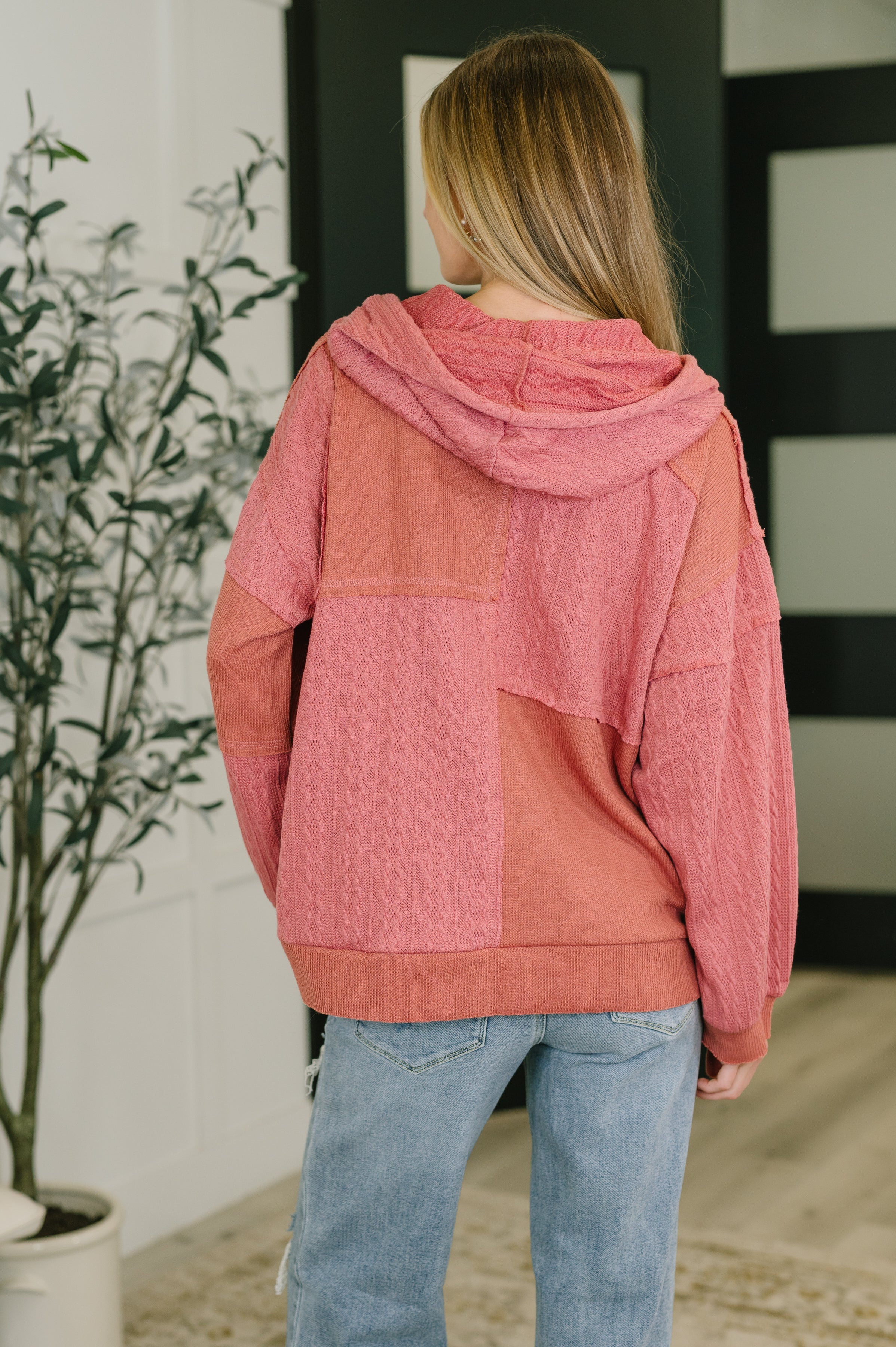 Balloon Sleeve Cut Sew Sweater Knit Top in Mauve - Charming Charlie
