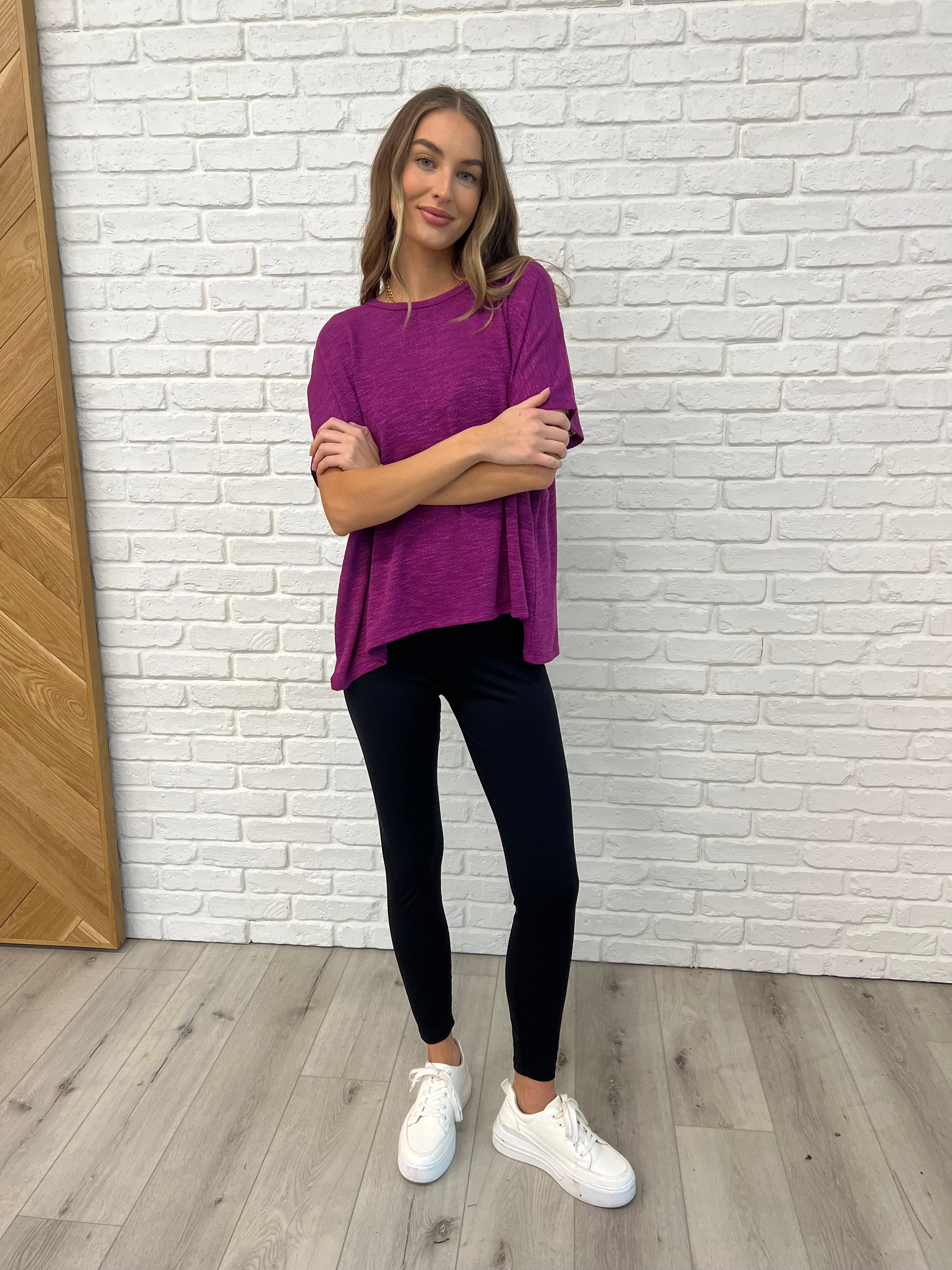 Basically Flowing Dolman Sleeve Top in Lt Plum - Charming Charlie
