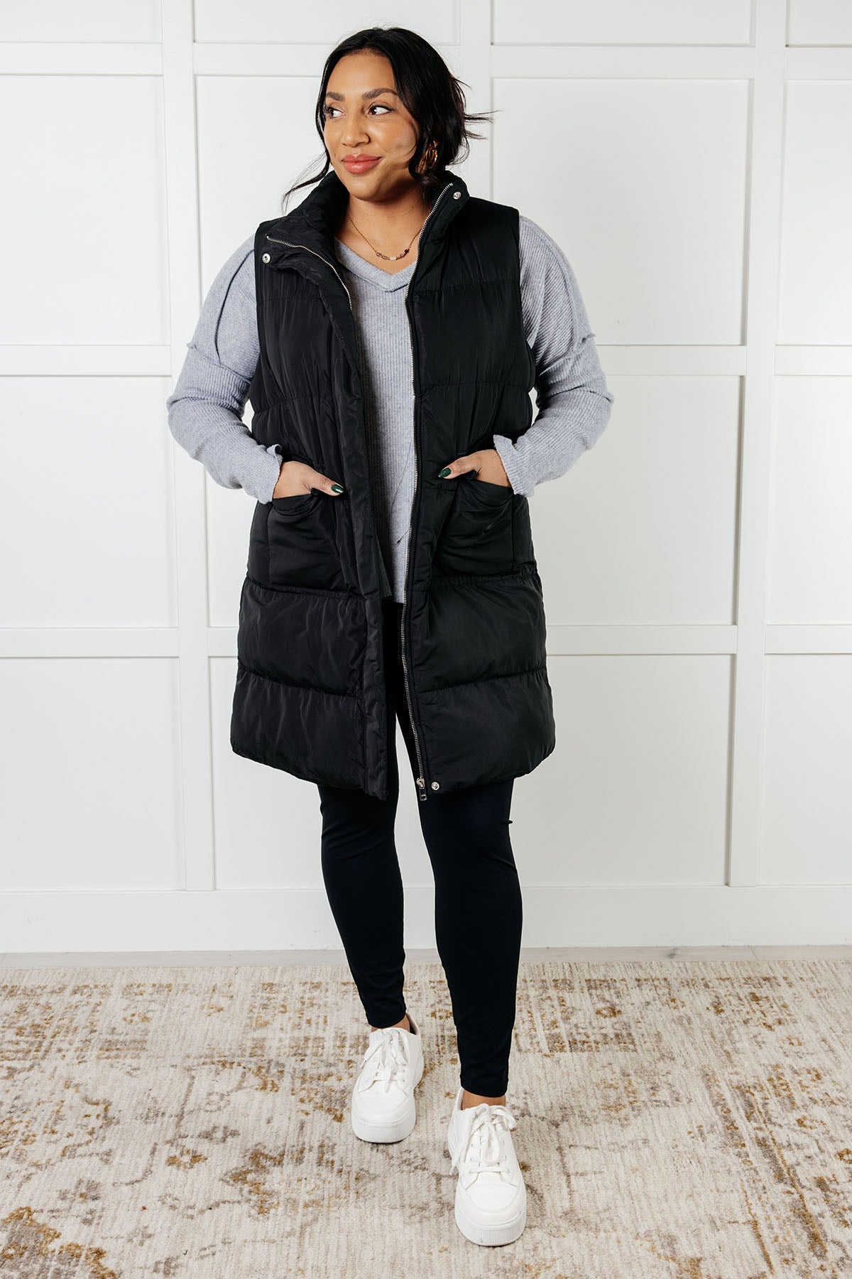 Basically Freezing Brushed Hacci Top in Heather Grey - Charming Charlie