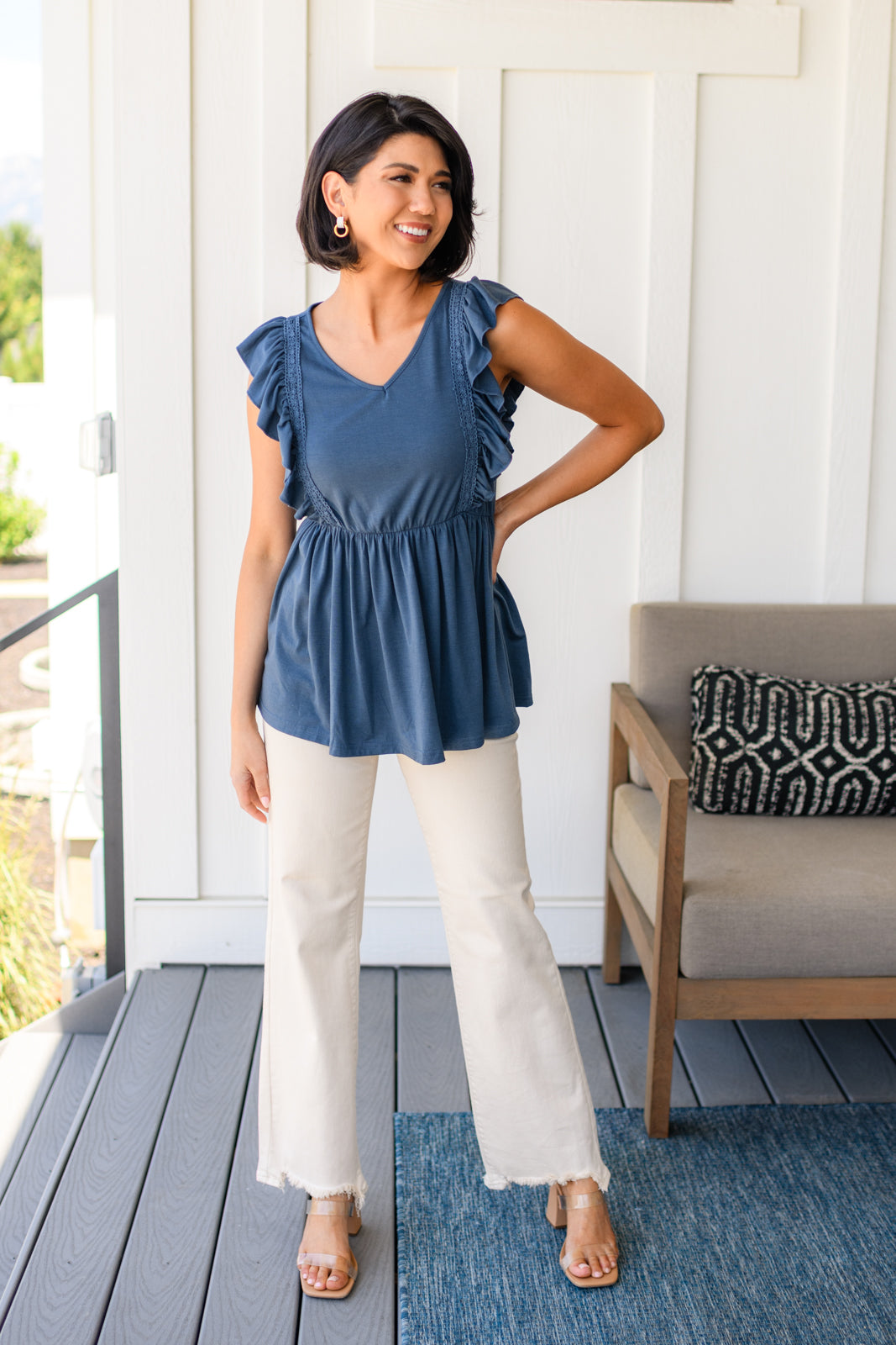 Before Now Ruffled Babydoll Top - Charming Charlie
