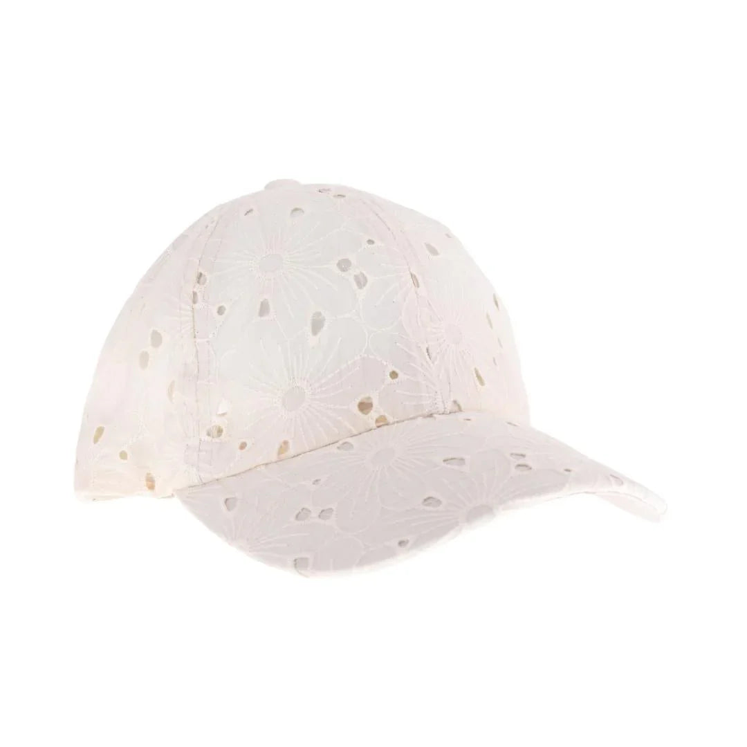 Beige C.C EMBROIDERED FLORAL COTTON PONY CAP is made from high-quality cotton and features beautifully embroidered floral designs. It offers both style and functionality, protecting from the sun while adding a touch of elegance to your outfit. Perfect for all seasons.