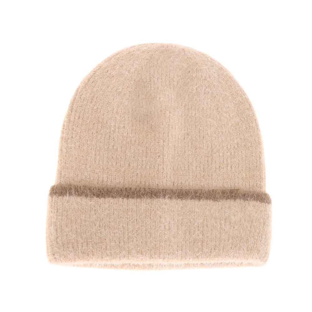 Beige Soft Feather Yarn Striped Cuff C.C Beanie combines advanced knit technology with premium feather-soft yarn for superior insulation and comfort. Featuring carefully designed stripes on the cuff, this beanie offers both visual appeal and a secure fit. Its lightweight yet durable construction makes it an expert choice for cold-weather protection without compromising breathability. Ideal for professionals and enthusiasts seeking reliable warmth with a sleek, understated style.