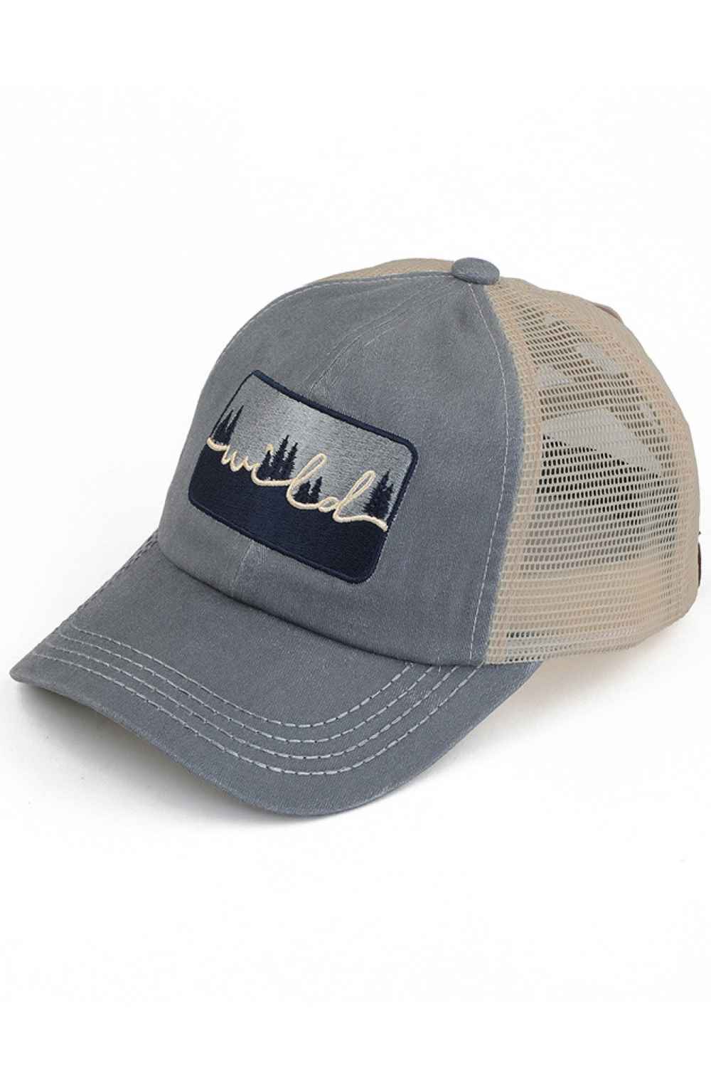 Beige_Brown C.C. WILD PATCH CRISS CROSS PONY CAP offers a stylish and functional way to keep your hair in place while out and about. The crisscross design adds a unique touch, while the wild patch adds a pop of colour to your outfit. Made with high-quality materials, this cap is durable and long-lasting.