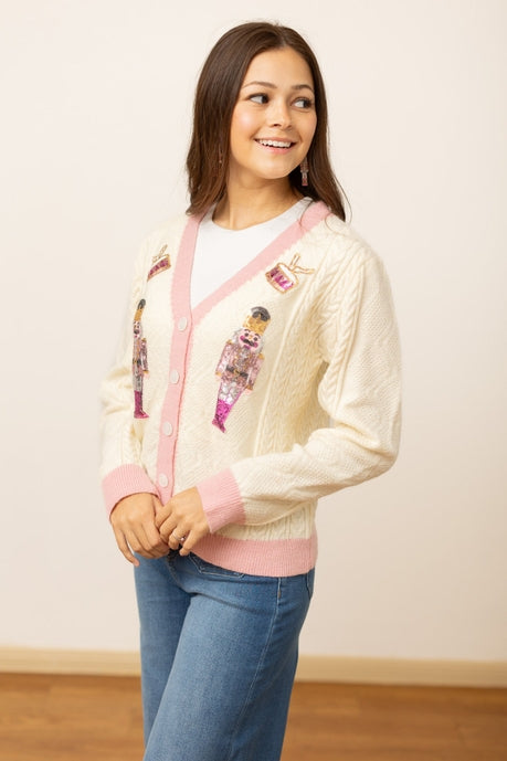Beige and Pink Nutcracker Sweater - Charming Charlie