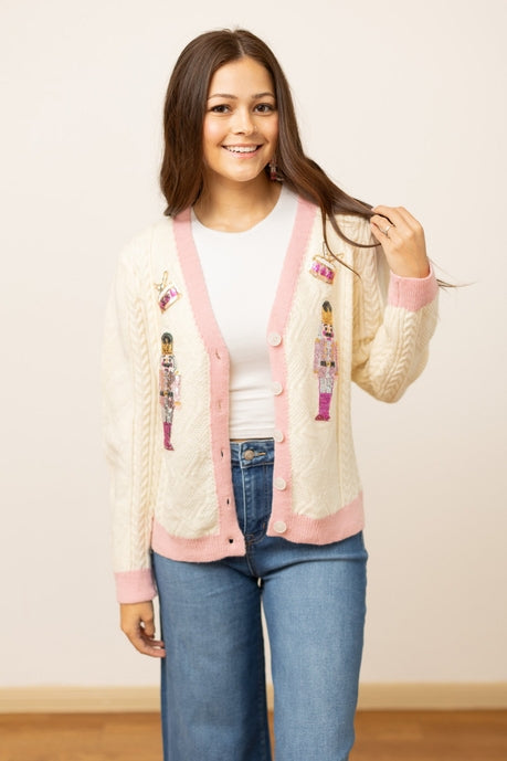 Beige and Pink Nutcracker Sweater - Charming Charlie