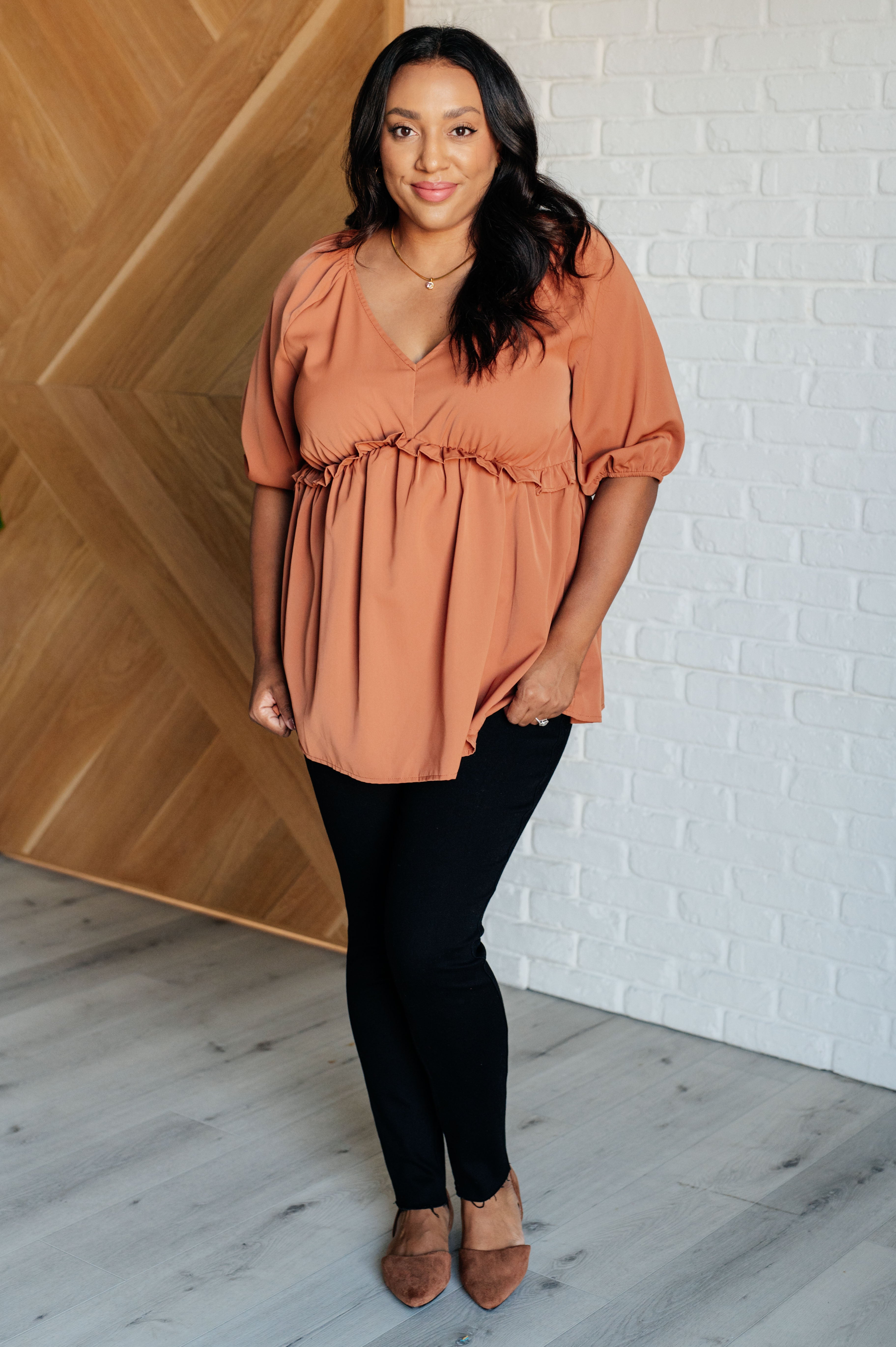 Better Than Ever Ruffle Detail Blouse - Charming Charlie