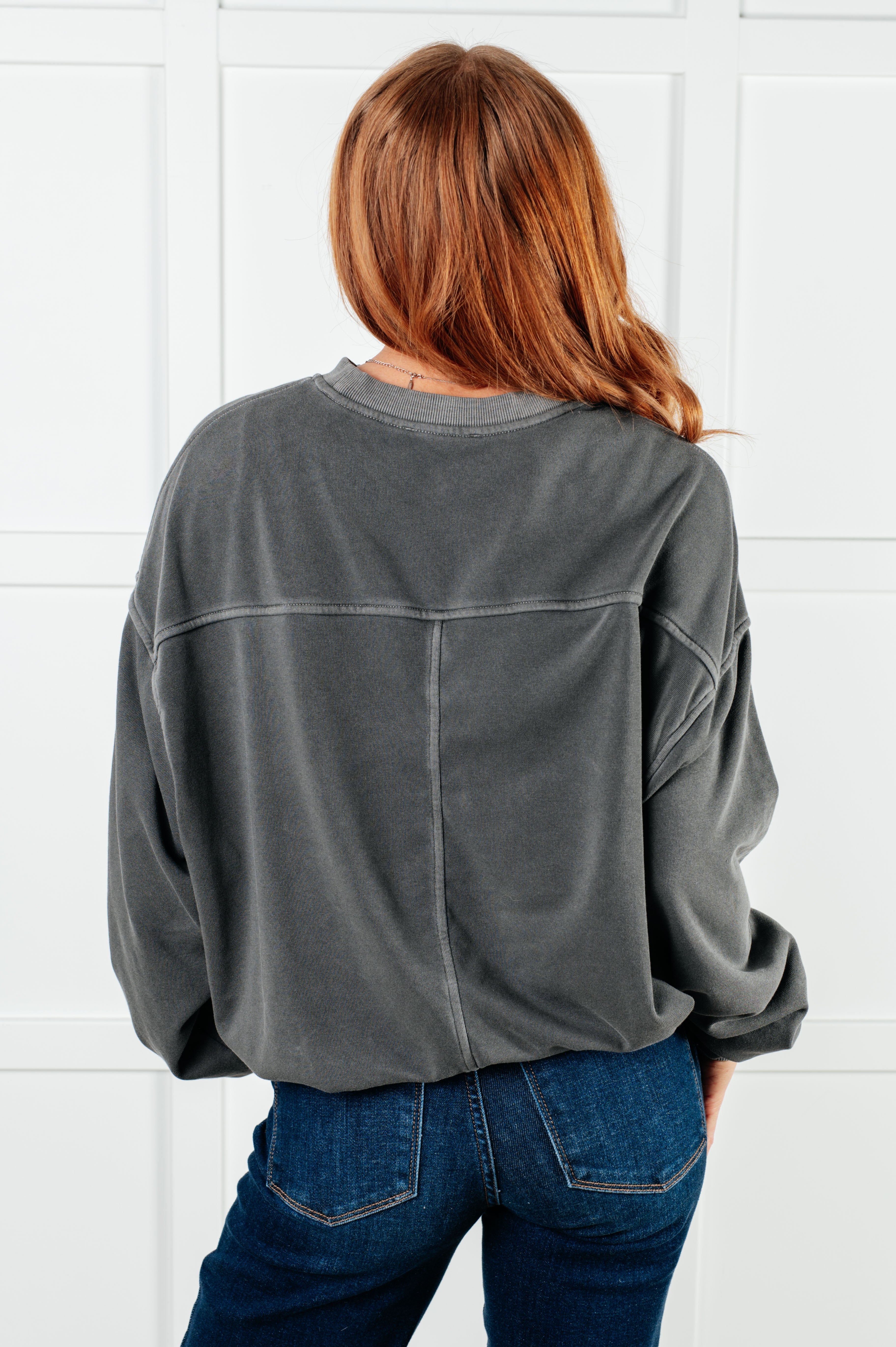 Beyond the Basics Pullover in Ash Black - Charming Charlie
