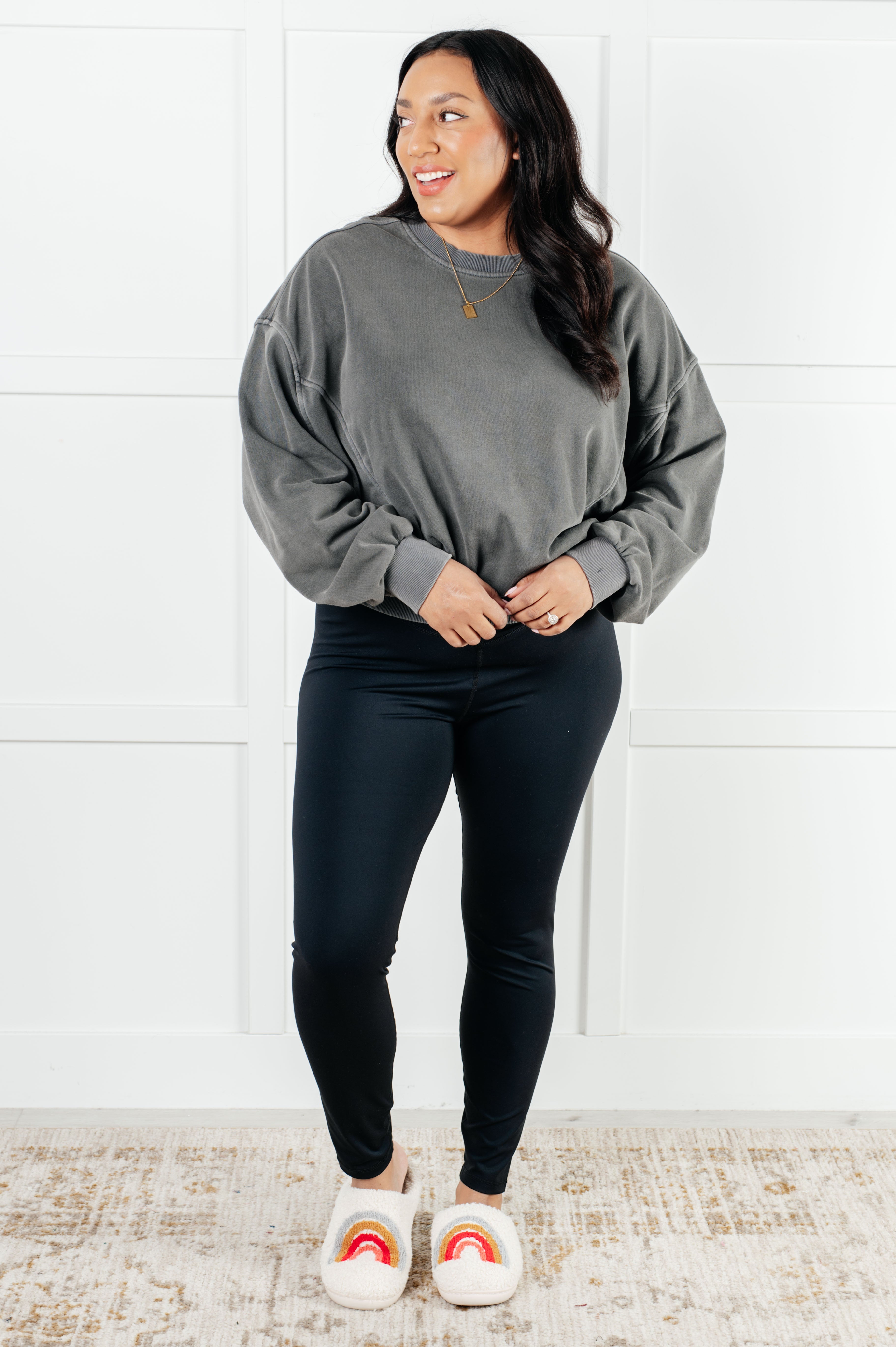 Beyond the Basics Pullover in Ash Black - Charming Charlie